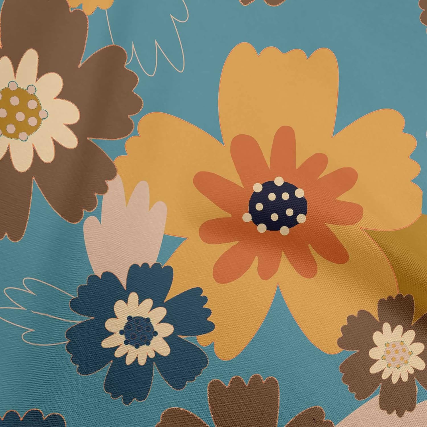 oneOone Polyester Spandex Dark Teal Green Fabric Floral- Bold Floral Seamless Quilting Supplies Print Sewing Fabric by The Yard 56 Inch Wide