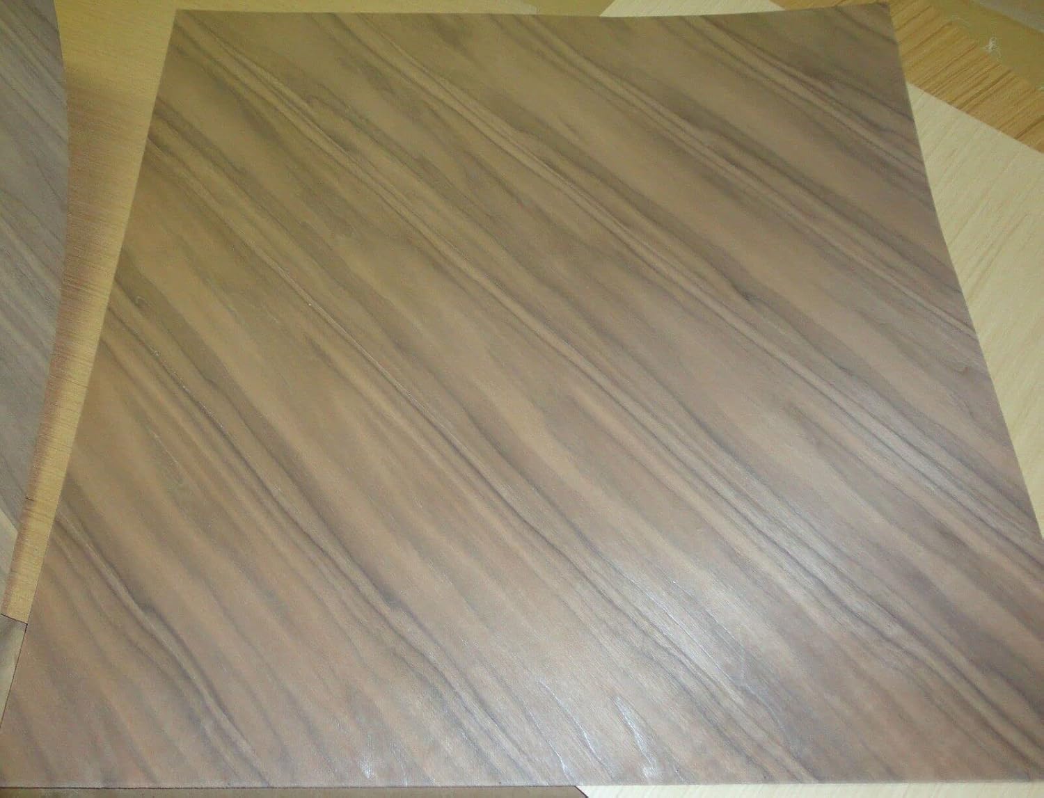 Walnut Diagonal Grain Wood Veneer Sheet 24" x 24" on Paper Backer 1/40th Thick