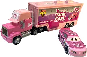 Mack Hauler Truck and Race Car Toy Set, Pink No. 36