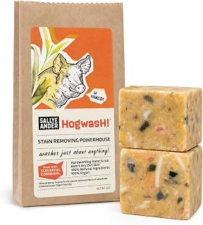 SALLYEANDER Hogwash! Soap - Laundry Treatment Scrub, 2 Bars | All-Natural Handmade Soap - Cornmeal Hand Wash