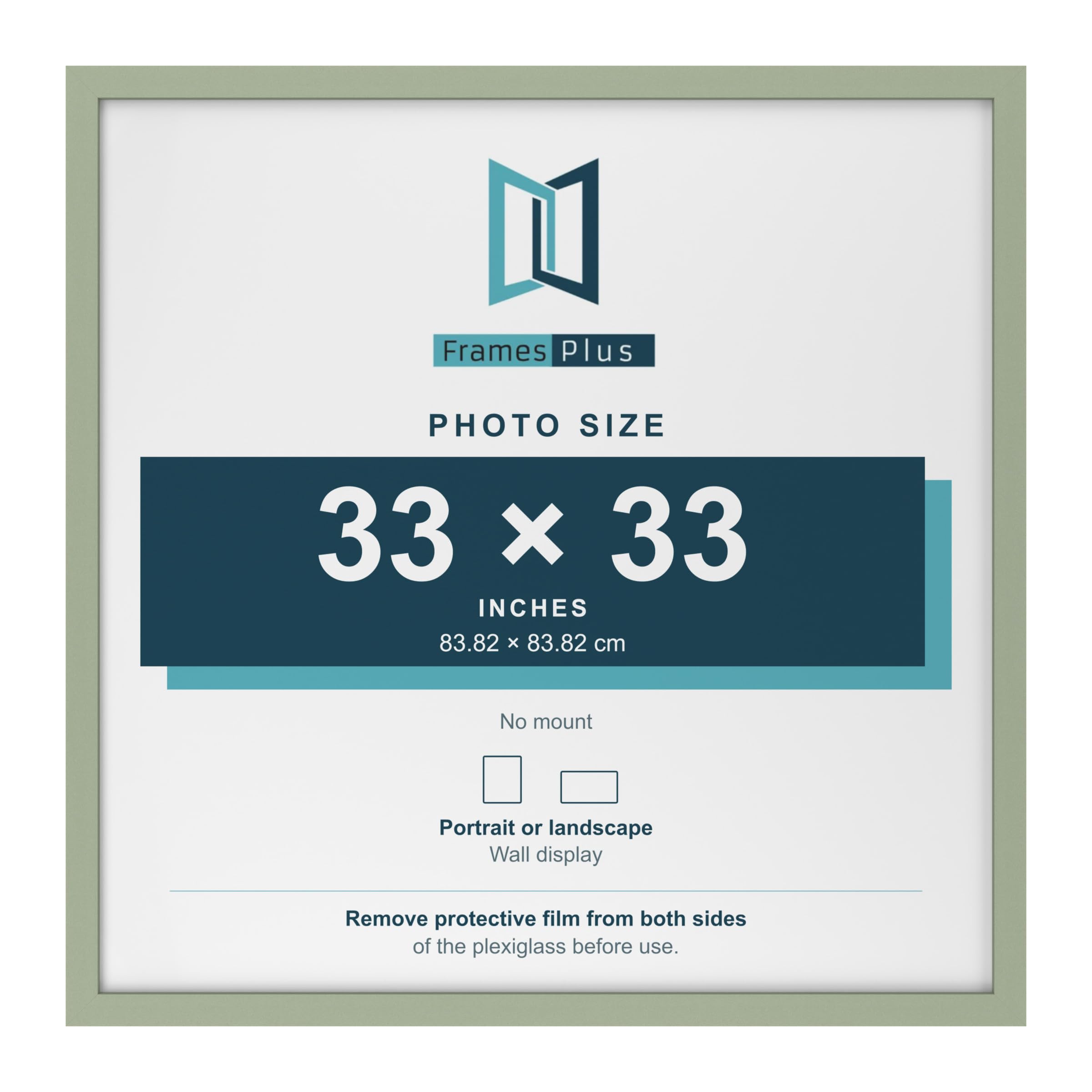 FramesPlus 33x33 Inch Square Poster Frame, Green, Modern Photo Frame — image 1
