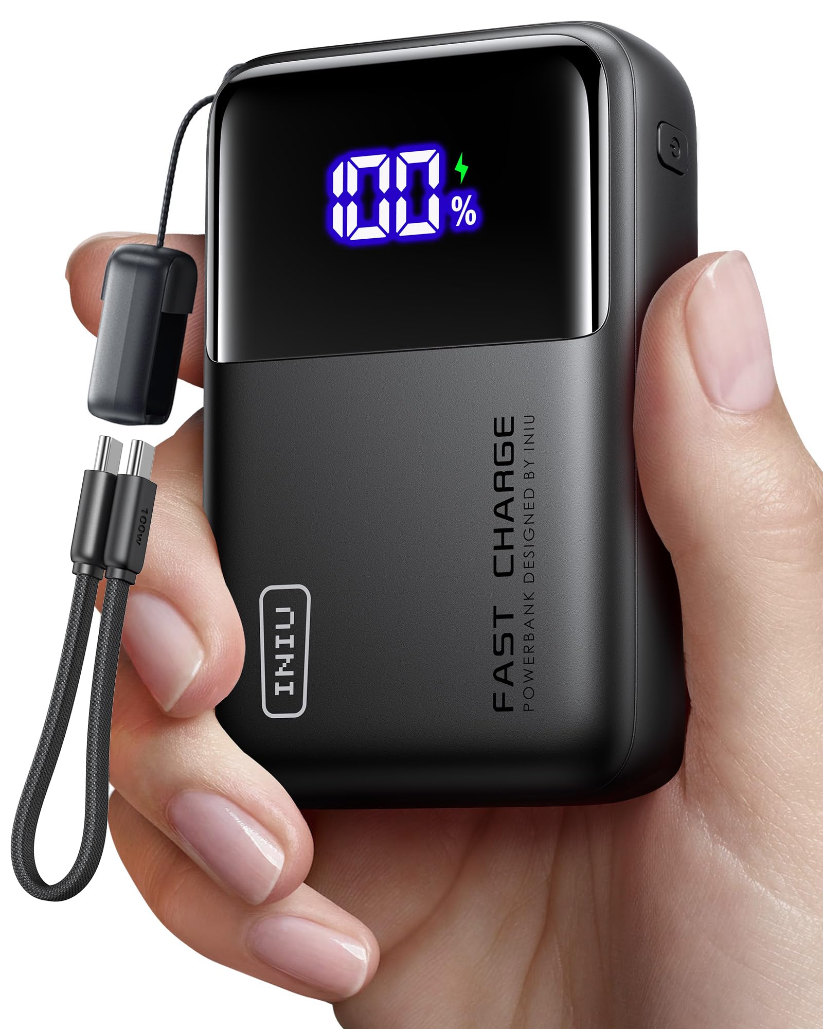 INIU100W 25000mAh Portable Charger for Laptop & Phone, Mini Power Bank with PD QC Fast Charging (USB-C in/Out) - High Capacity Electronics Battery Pack for iPad, Samsung, Travel, Camping, HikingClimatePartner certified