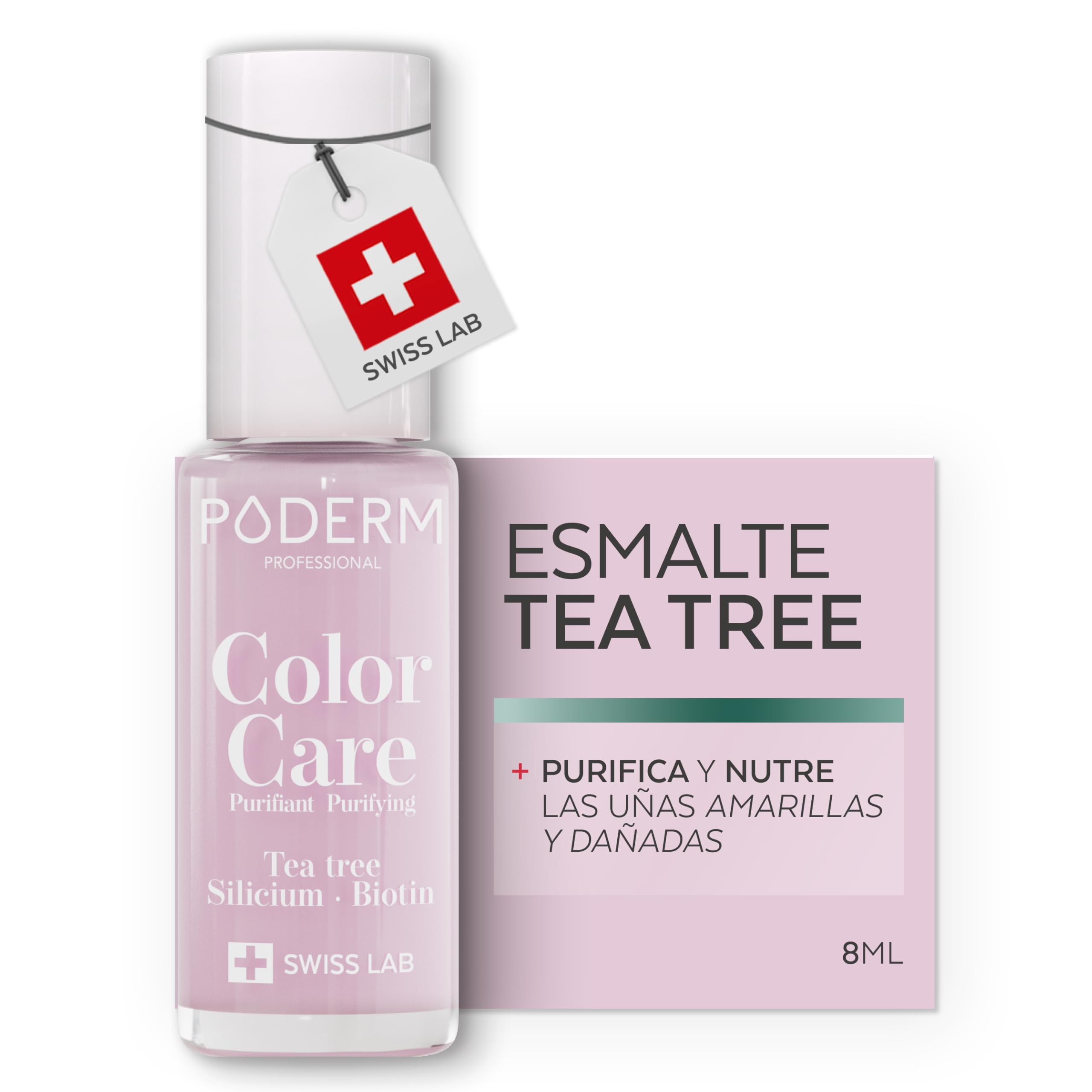 PODERM Esmalte Cuidado para Uñas con Tea Tree - Baby Pink | Swiss