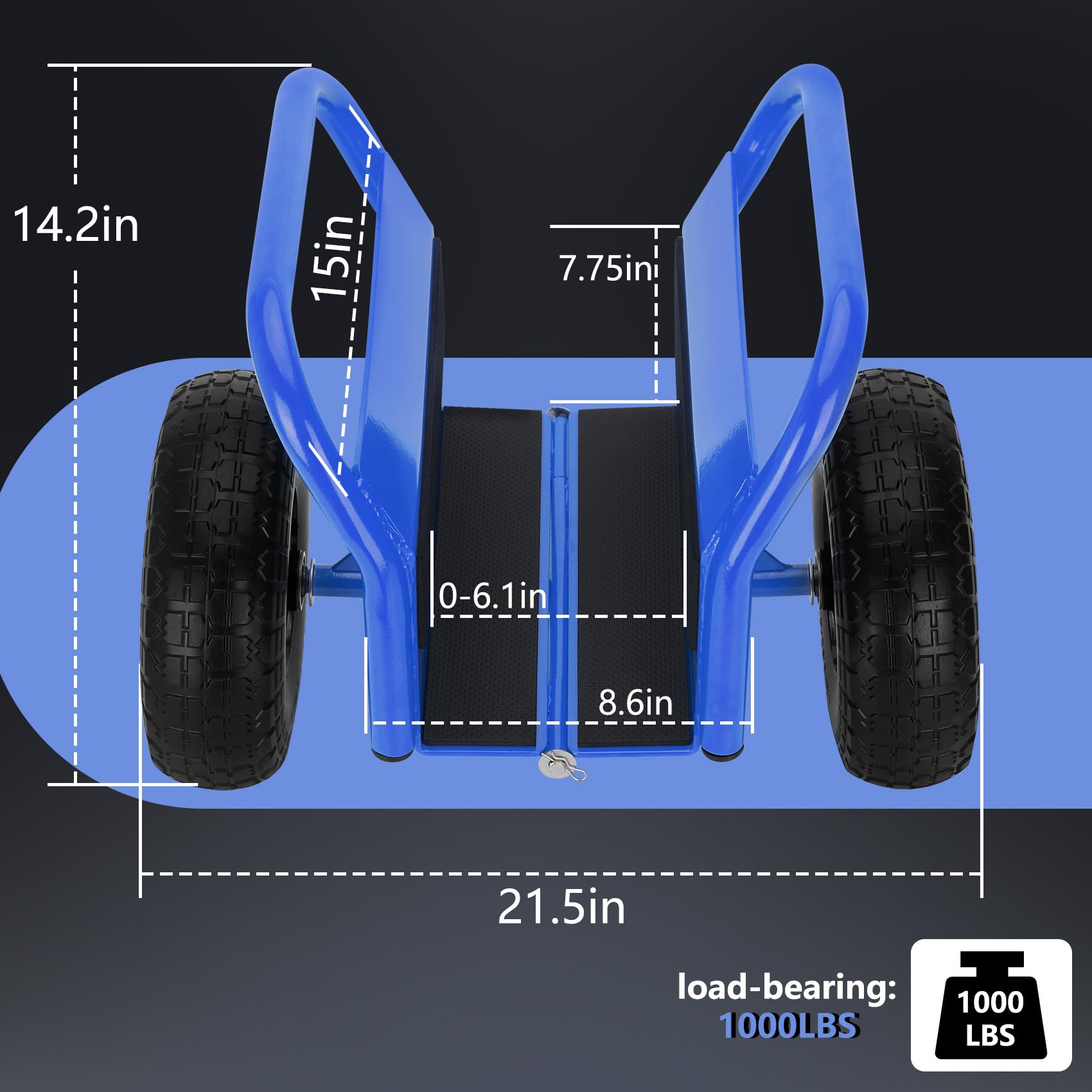 Panel Dolly, 1000 Lbs Load Capacity, Drywall Mover With 10 Inch Rubber Wheels Fits Different Terrain, Adjustable Clamp Panel Cart For Steel Panels - View #12
