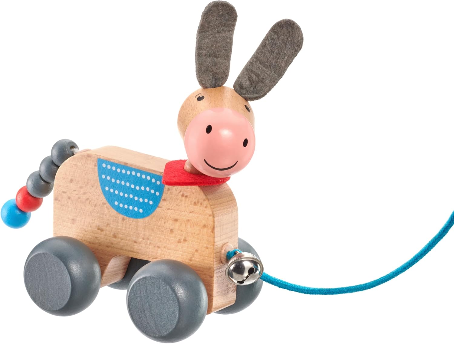 Selecta Pepino 62102 Pull-Along Donkey Wooden Push and Pull Toy 13 cm