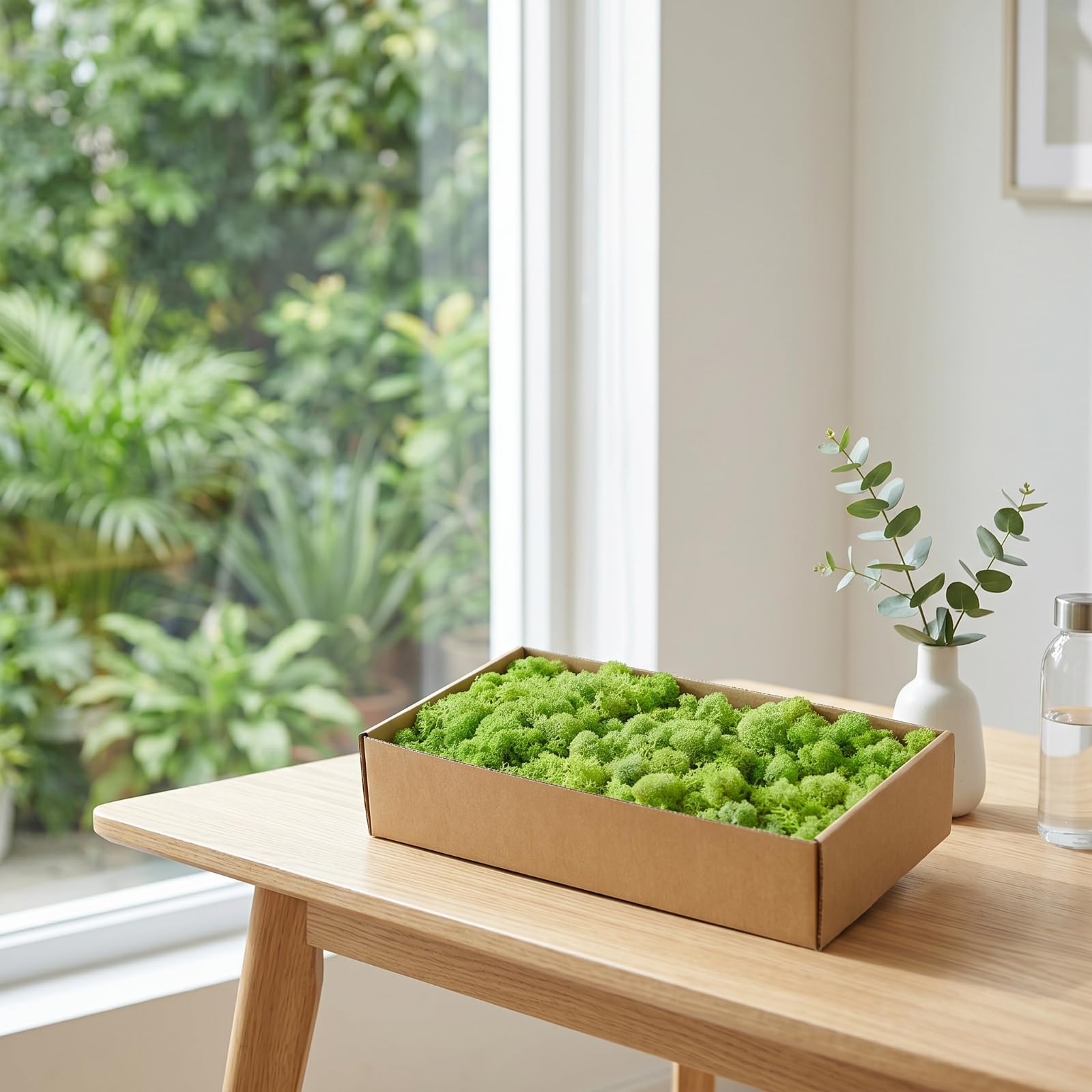 Muschio Stabilizzato Senza Manutenzione Muschio Decorativo Flessibile Piante per Composizioni Floreali, Verde Tenero 5