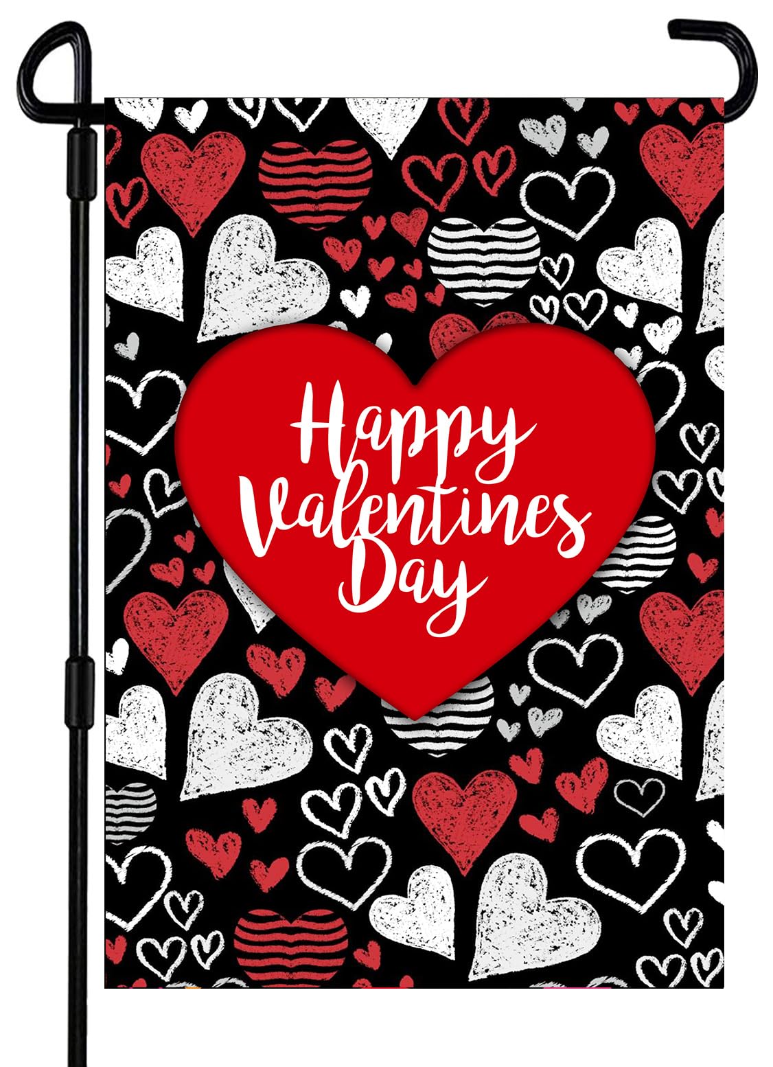 Valentine's Day Flag,12.5x18 Inch Valentine's Heart Garden Flag Double Sided Printing 2 Layer Burlap Valentine Flags for Your Valentine's Day Decoration