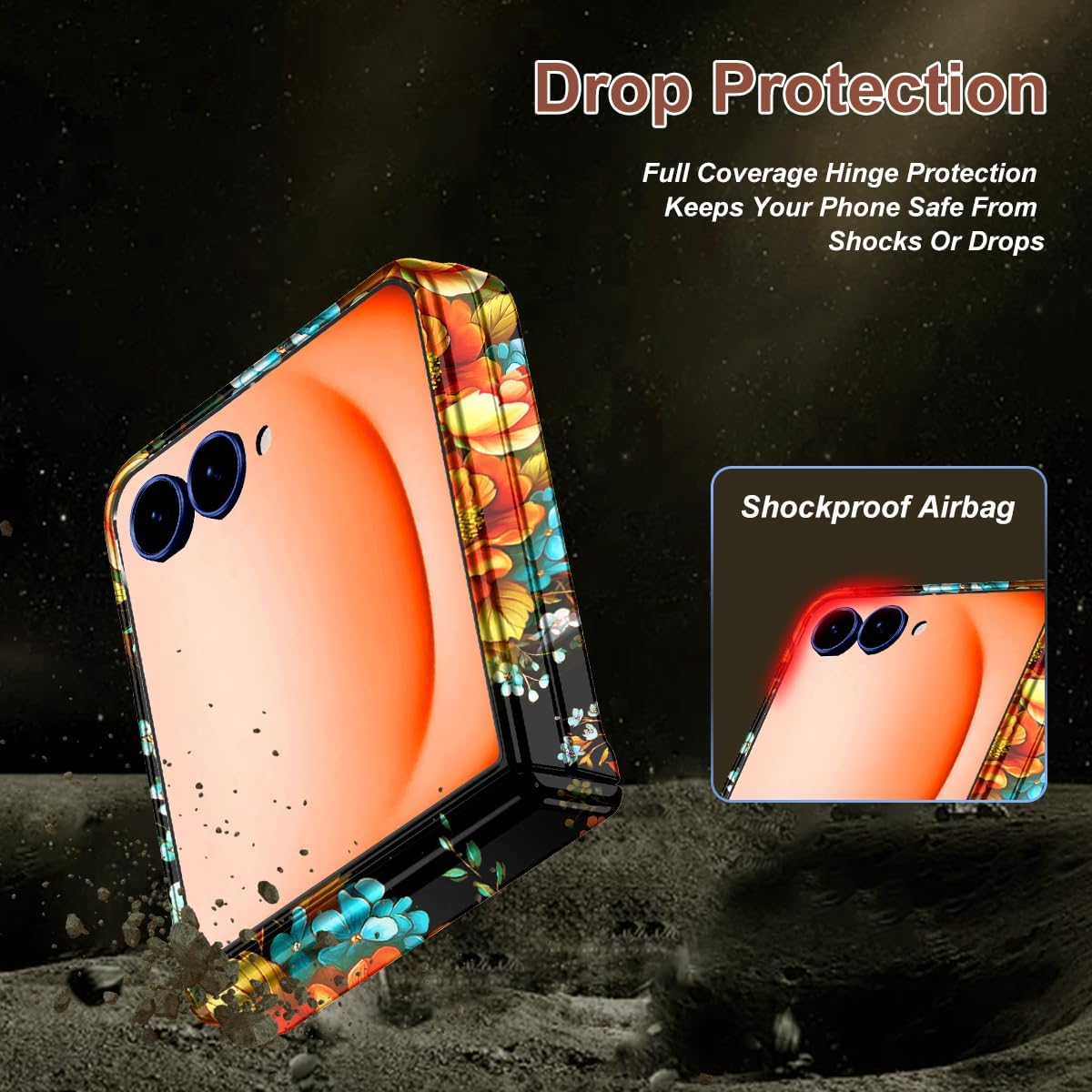 for Galaxy Z Flip 7 Case, [Compatible with MagSafe][Built-in Screen Protector][Kickstand][Hinge Protection], Hard PC Slim Fit Shockproof Protective Case for Samsung Galaxy Z Flip 7,Black