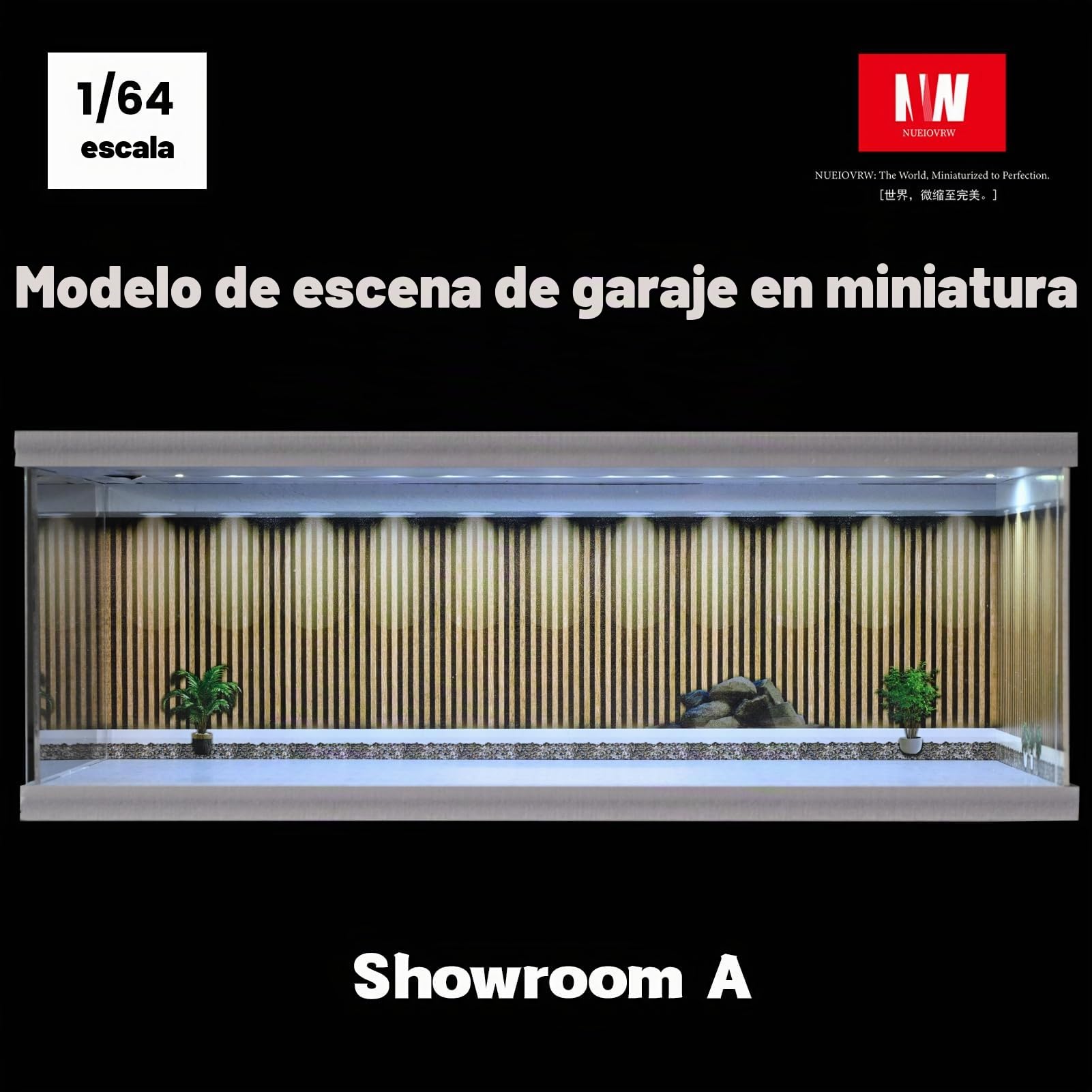 Modelo de garaje Diorama 1:64, iluminación LED tricolor, vitrina de exhibición de escena de estacionamiento, multicombinación, modelo de sala de exposición, almacenamiento de coches, caja de