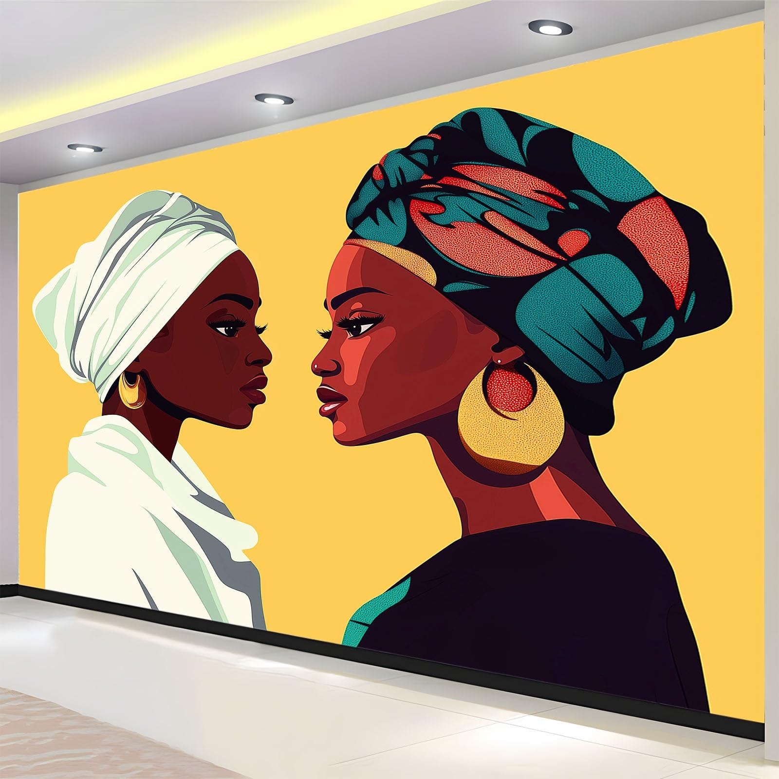 Générique Poster Geant Mural 3D, Rétro Traditionnel Panoramique Peinture Murale Interieur Femme De Bande Dessinée pour Salon Chambre à Coucher D'Enfant Maison Décoration Murale Poster 250 x 175 cm