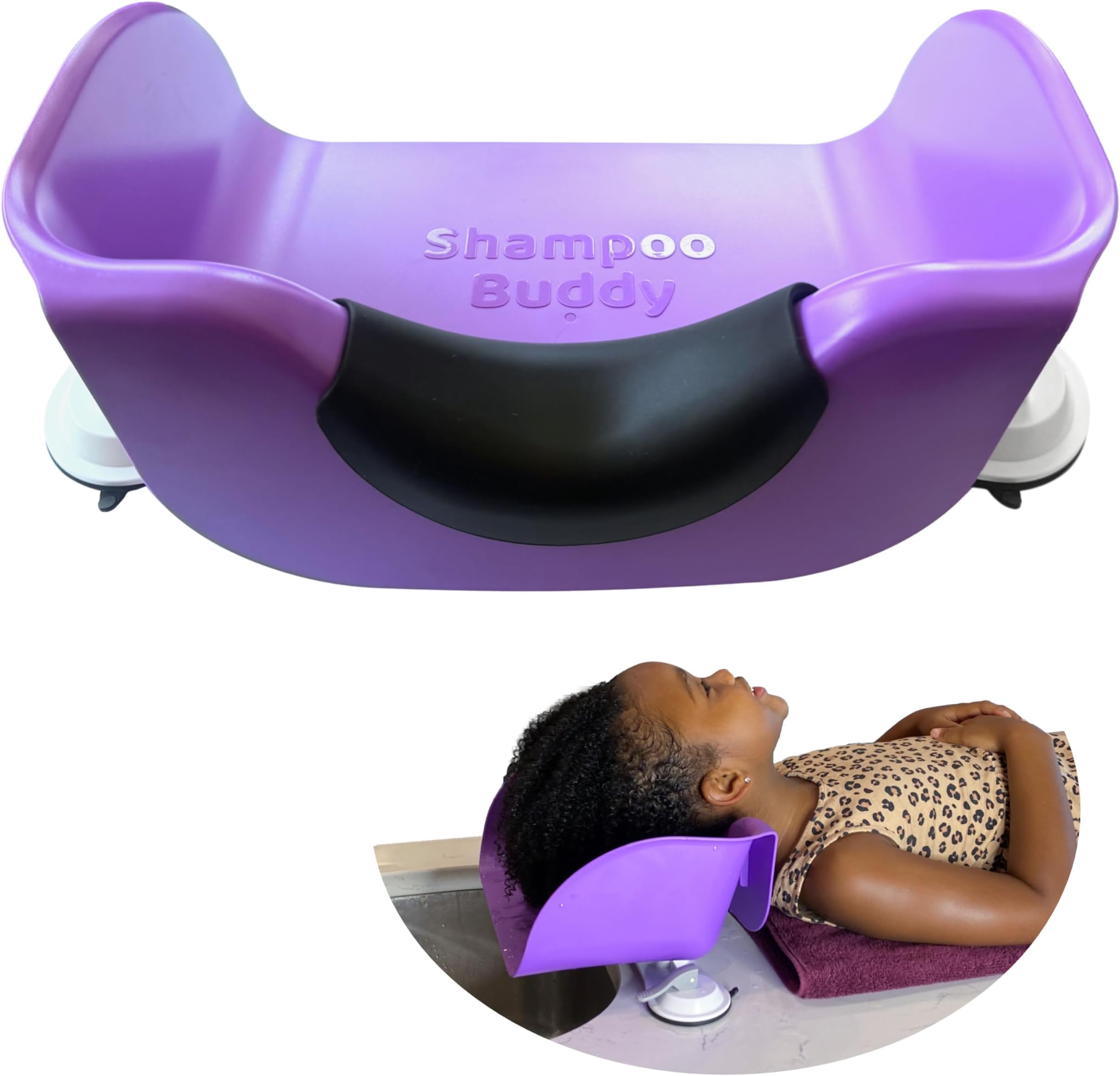 Shampoo Buddy Portable Hair Wash Basin for Children, Toddlers, Kids, Teens | Portable Shampoo Bowl for use on Bathtub or Sink (Purple)
