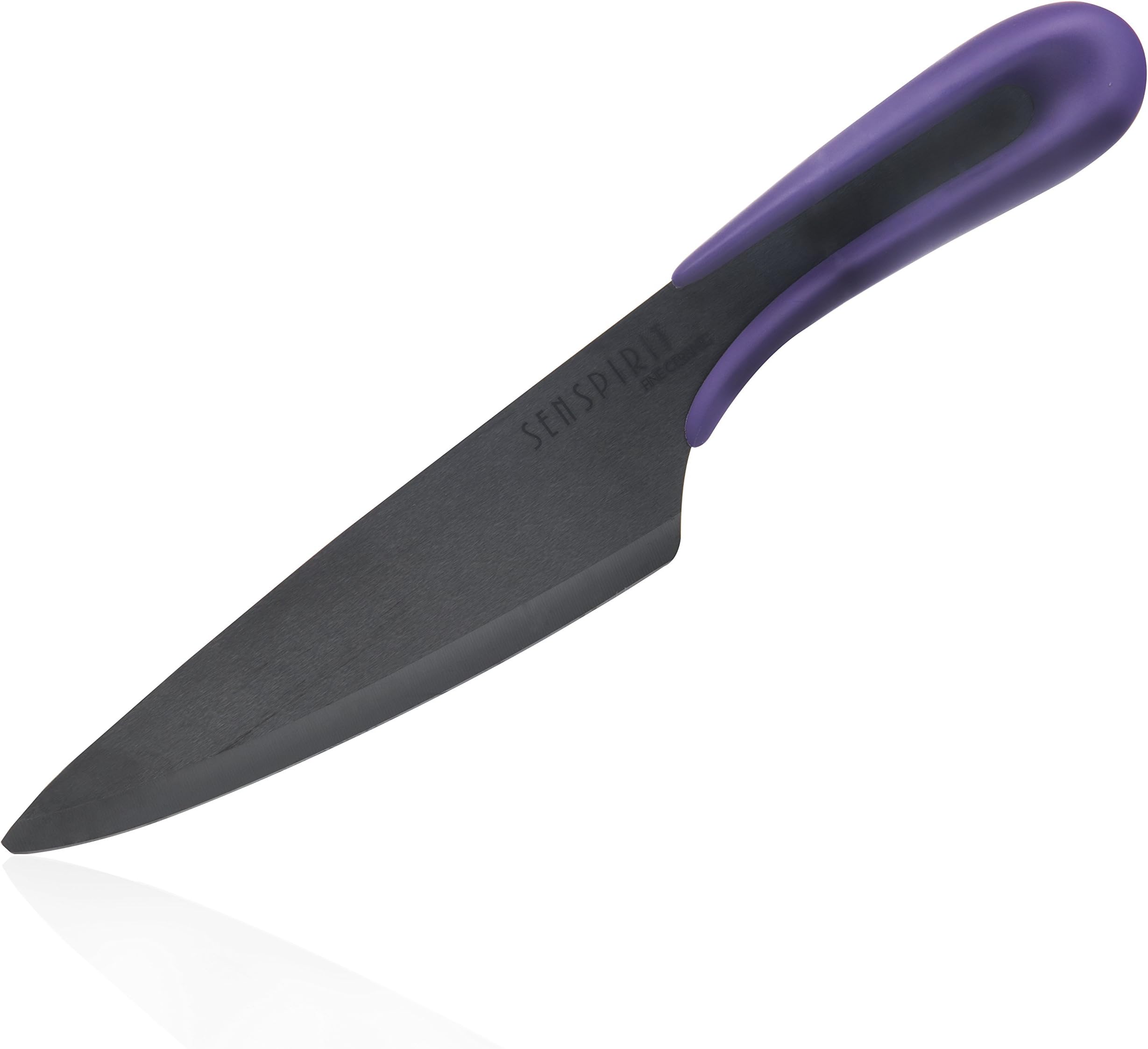 Best Ceramic Chef Knife from SENSpirit, 6-Inch, Includes Protective Sheath, Offers Extremely Hard & Razor Sharp Edge with Wear Resistant, Chemically Inert Blade Made of Advanced Zirconium Dioxide