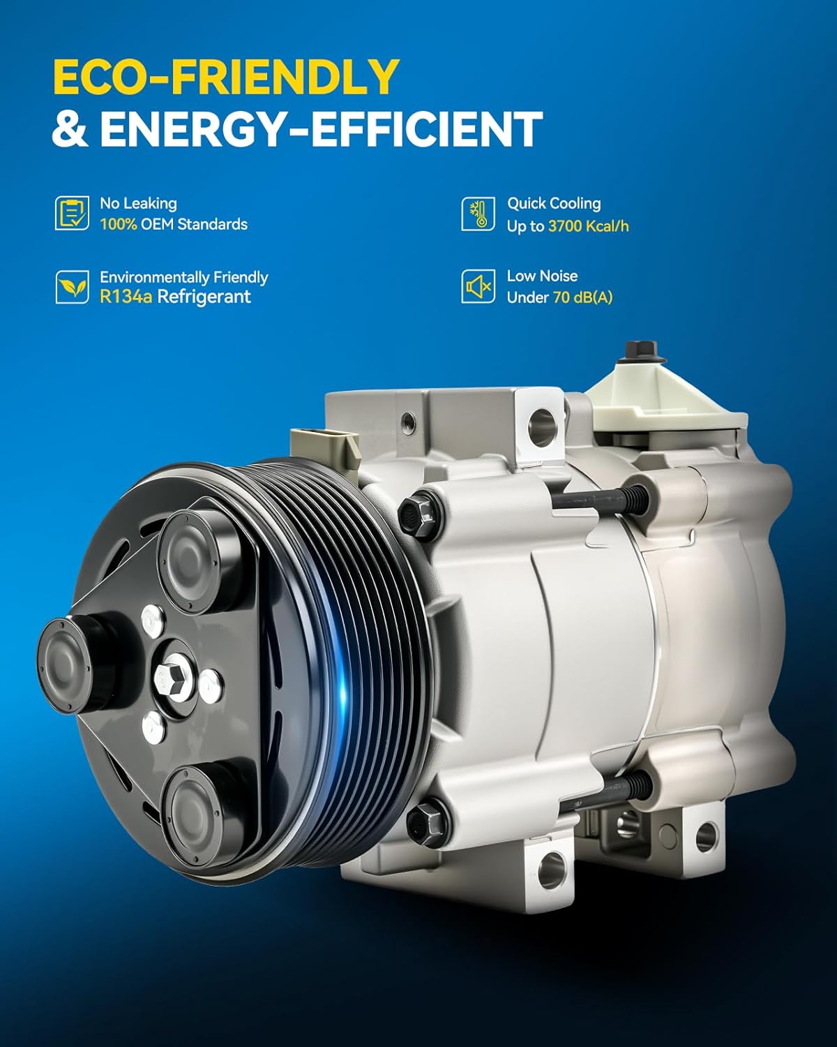 PHILTOP 58149 AC Compressor with Clutch Fit for E-150/E-250/E-350 Econoline, E-350 Super Duty, E-450 Econoline Super Duty, Expedition, Navigator, Air Conditioning Compressor