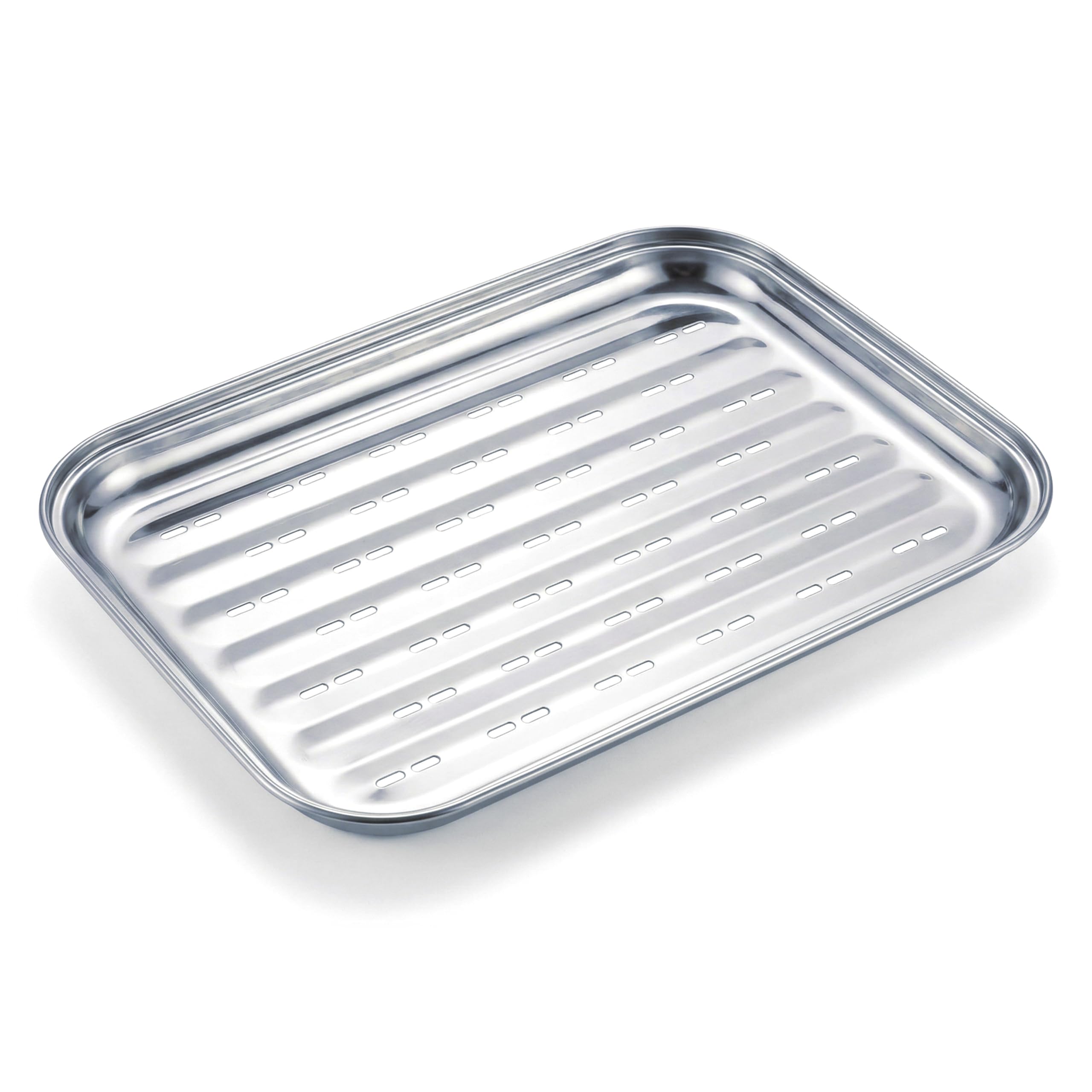Wielorazowa Tacka do Grilla ze Stali Nierdzewnej 34,7x24,6 cm - metalowa taca do grillowania warzyw, mięs i ryb - do grilla gazowego i węglowego