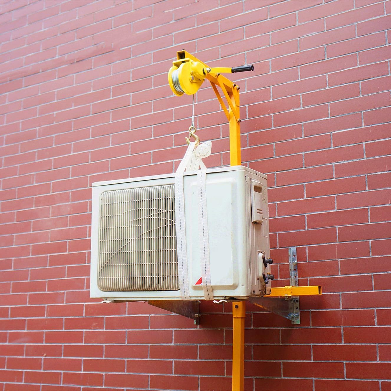 Innovative Air Conditioning Installation Tool, Specialized for Outdoor Unit Disassembly, Bracket + Self-Locking Hand Winch MINGPING(3HP Bracket+20m Winch)