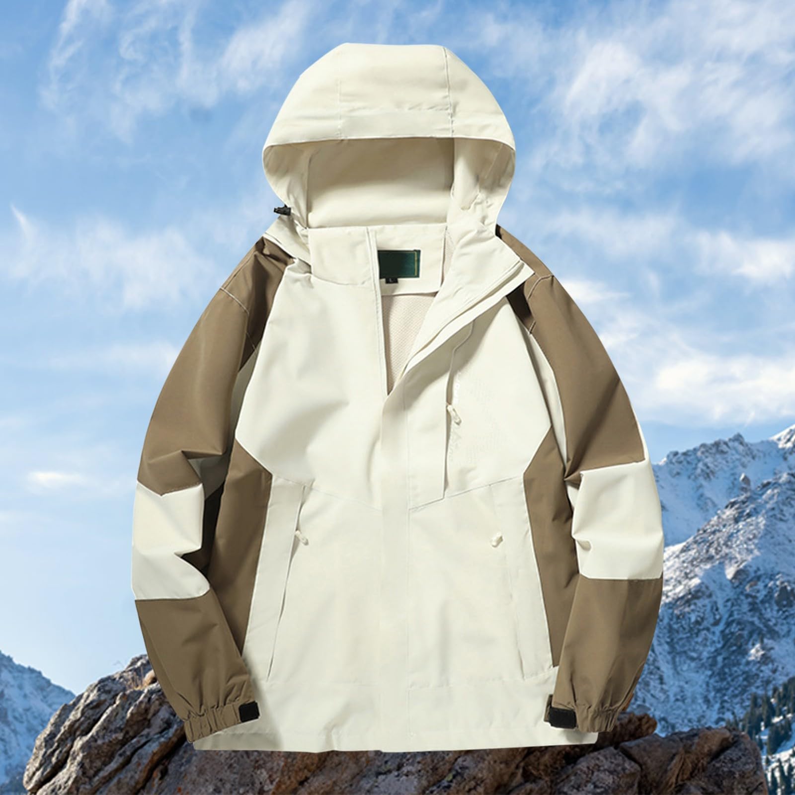 Vestes de randonnée imperméables pour homme - Coupe-vent à capuche en softshell - Plusieurs poches - Coupe-vent - Légères - Pour escalade, trekking, aventure, camping