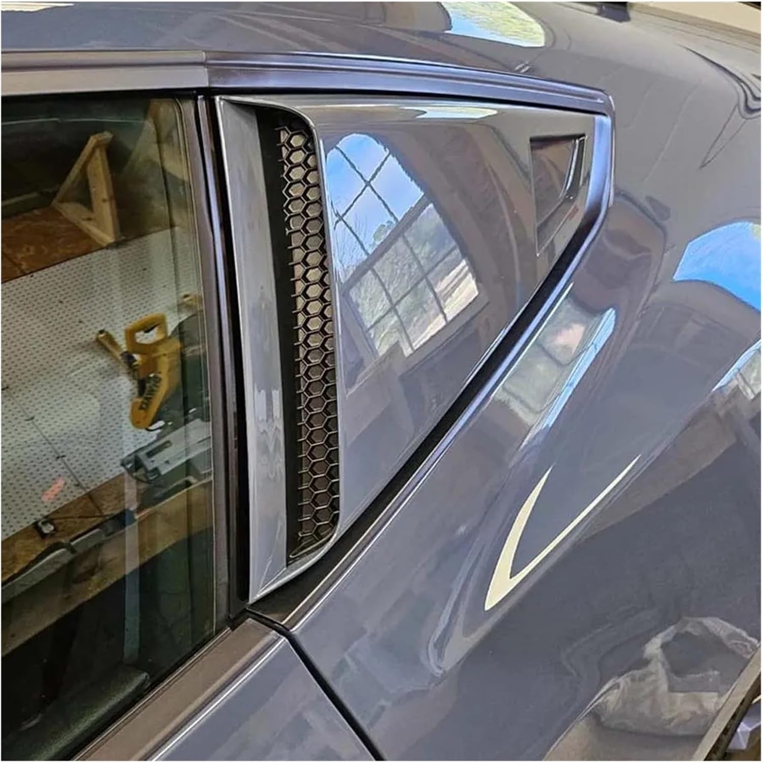 Quarter Window Louvers Compatible with Ford Mustang Dark Horse S650 2024 2025 Gloss Black Side Scoops Car Exterior Accessories Body Kits