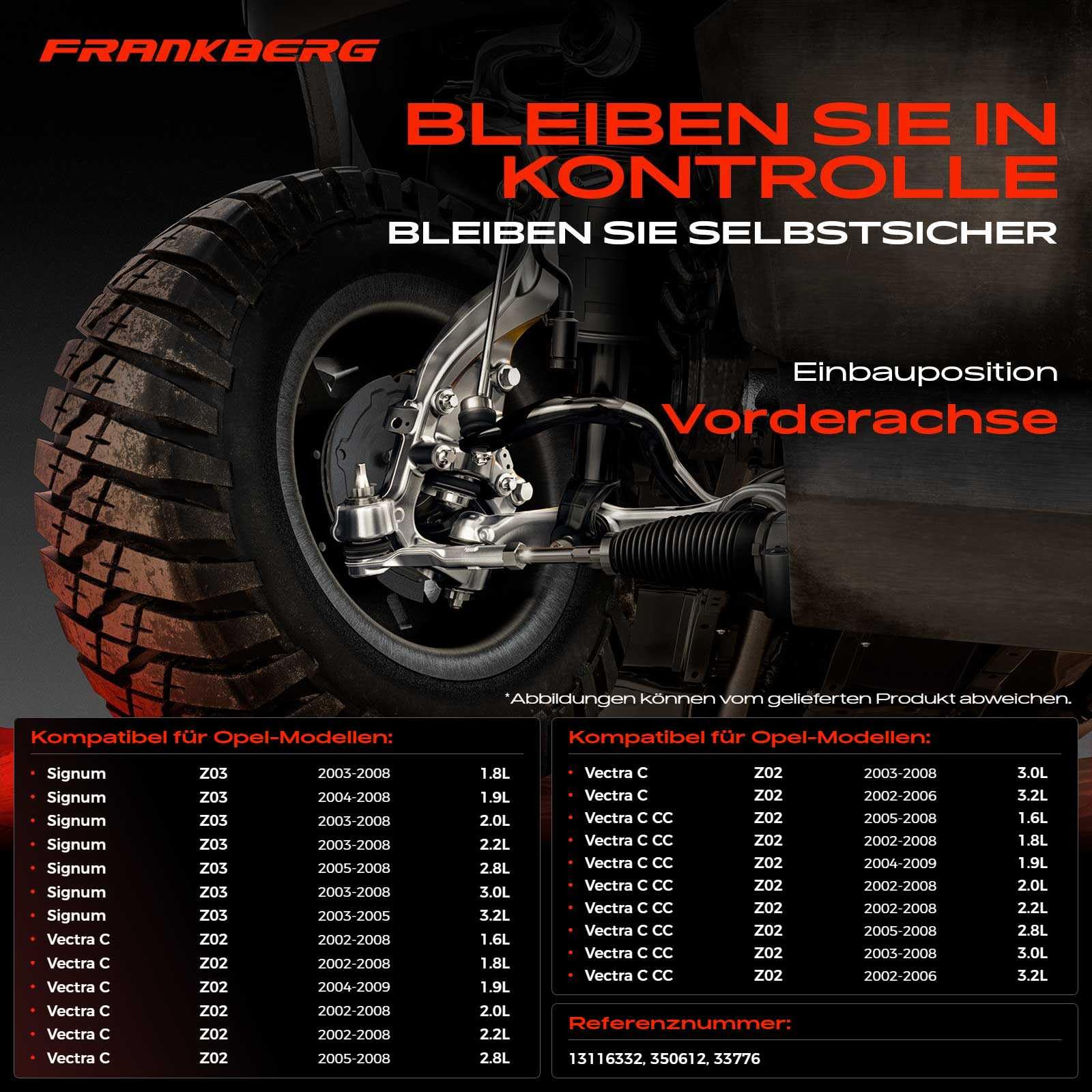 Frankberg 2x Koppelstange Vorderachse Kompatibel mit Signum Z03 1.8L-3.2L 2003-2008 Vectra C Z02 1.6L-3.2L 2002-2009 Vectra C Caravan Z02 1.6L-3.2L 2003-2009 Replace# 13116332