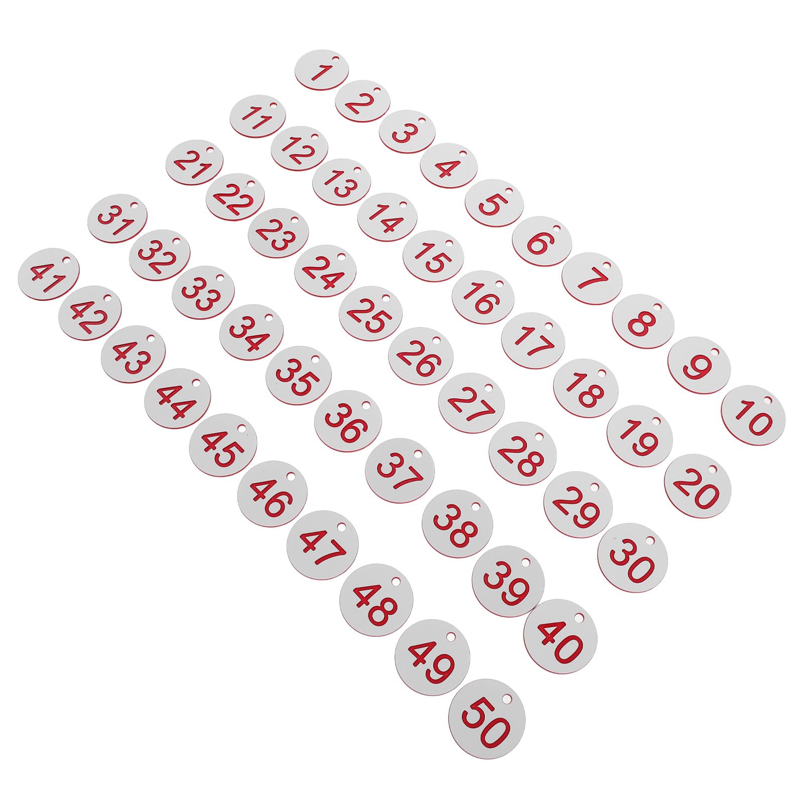 Etiquetas numeradas con visualización clara y orificio redondo 8