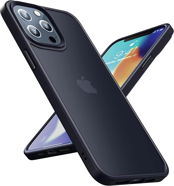 Incept for iPhone 13 Pro Max Case [8ft Military Grade Shockproof] Matte Slim Bumper with Translucent Frosted Hard PC Back Silicone Soft TPU Bumper Air Bags, Protective Cover Phone Cases 6.7" 5G Black