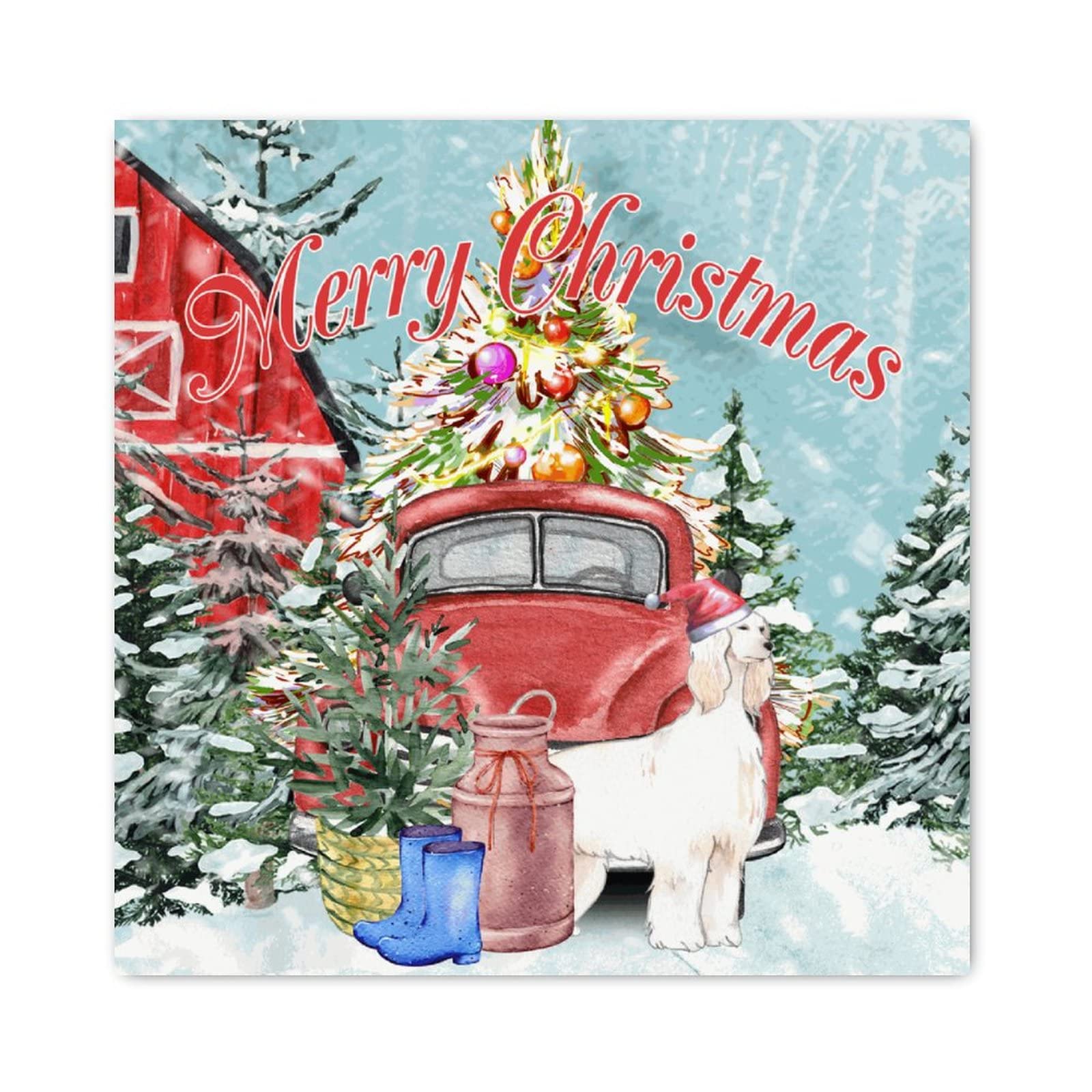Panneau mural en bois Merry Christmas Dog, décoration murale authentique pour maison