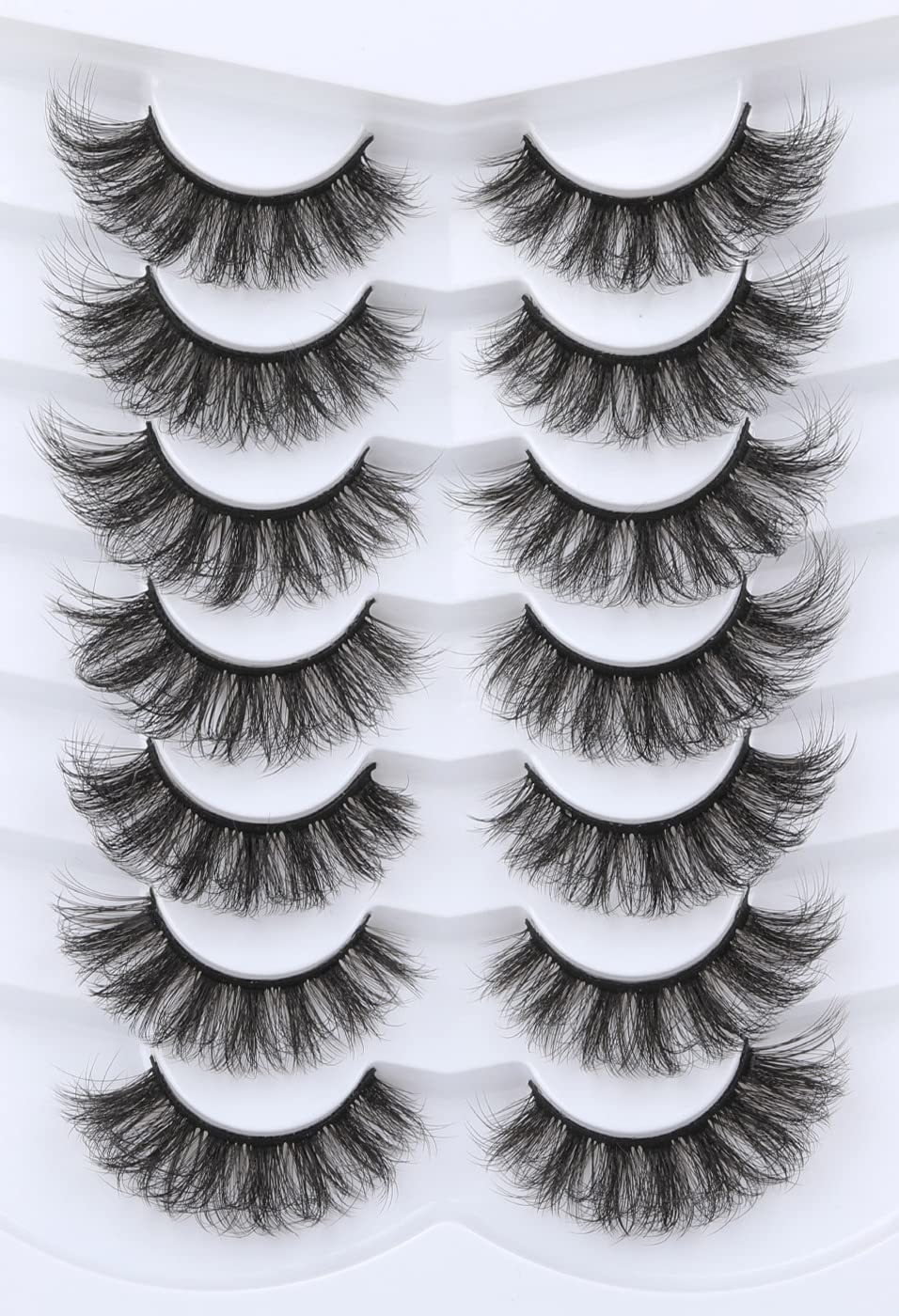 False Eyelashes Volume Faux Mink Lashes 18mm Wispy Lashes Cat Eye Flowers Strip Lashes Pack by Kiromiro