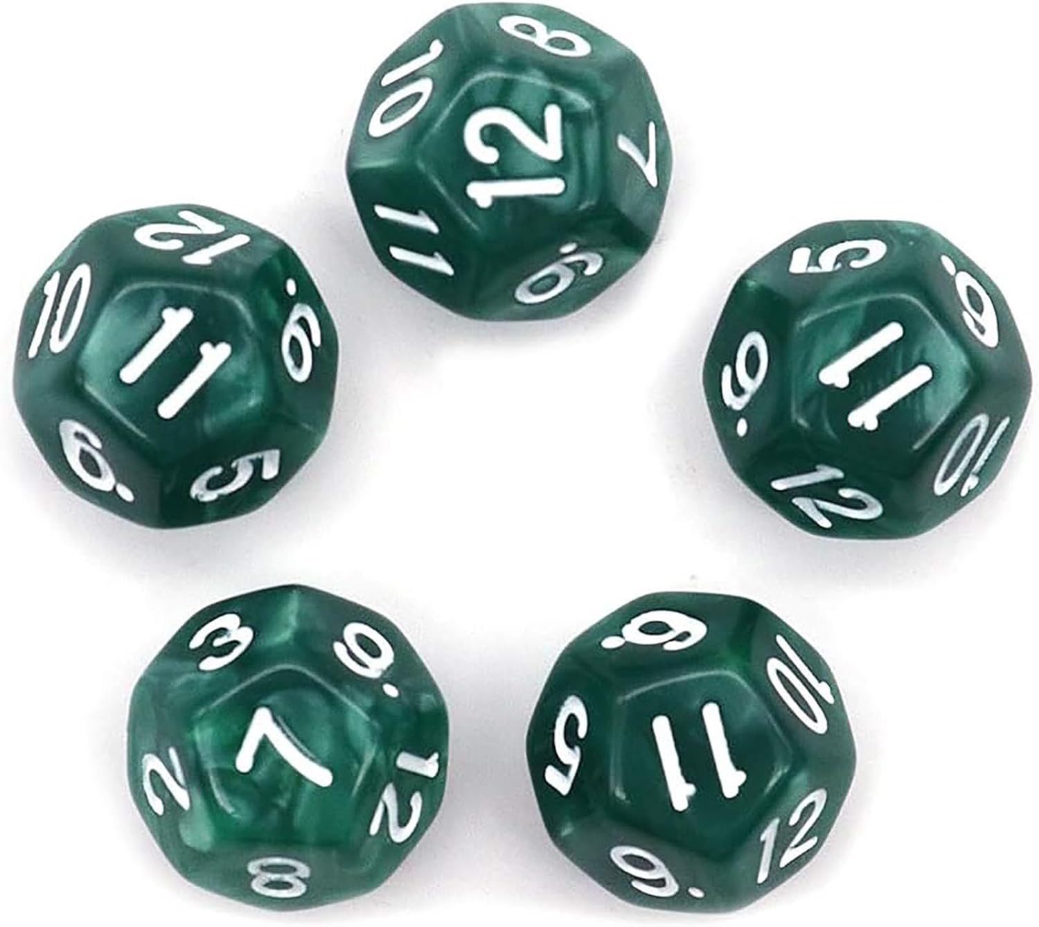 ‌Jussming Multi-Color 12-Sided Dice Set of 40, 18mm Acrylic Polyhedral Dice in 8 Vibrant Colors for Role-Playing Games RPG, DND, Math Learning and Board Games‌