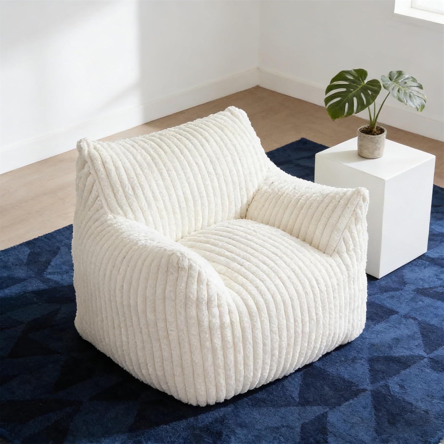 Premium Bean Bag Chair, Soft Beanbag Sofa with Filling, Bedroom Chair, Bean Bag Chairs for Kids, Cozy for Reading & Relaxing(No Foot Pedal)