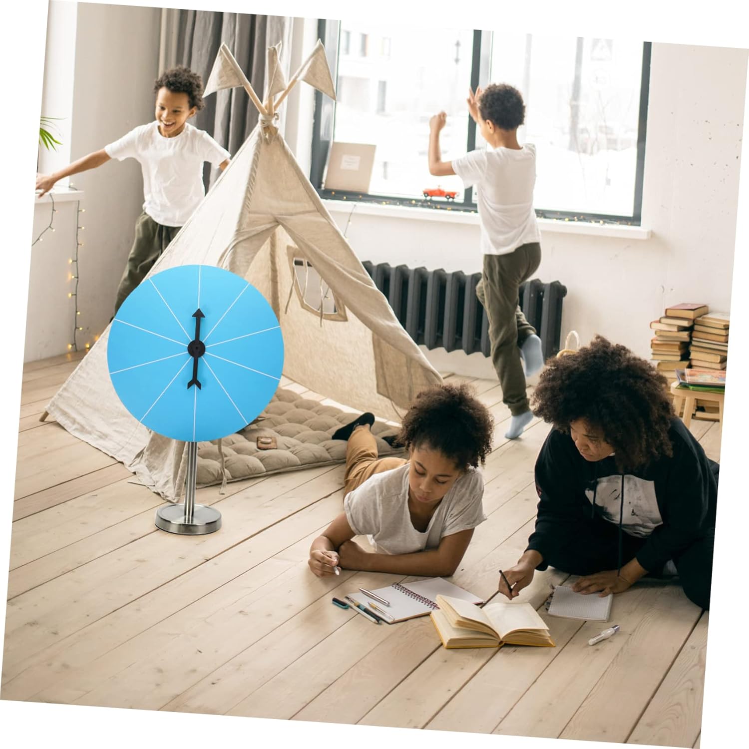 Amosfun Prize Wheel Carnival Prize Wheel Game for Parties Raffles and Trade Shows Interactive Game for Boys and Girls and Adults Portable and Fun Activity