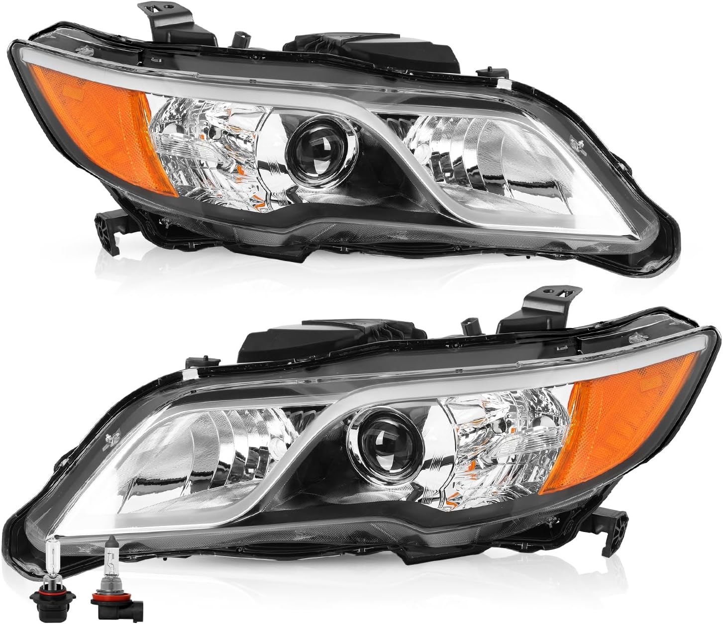 OE Style Headlight Assembly Fit 2013 2014 2015 Acura RDX Halogen Headlamp Front Head Light Lamp Set with Bulbs (Driver and Passenger Side)