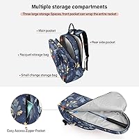Vista 5 de Tennis Badminton Backpack Cute Sturdy Blue Gold Retro Luxury Maple Leaf 3 Rackets Badminton Racket Bag for Women Men bolso para raqueta