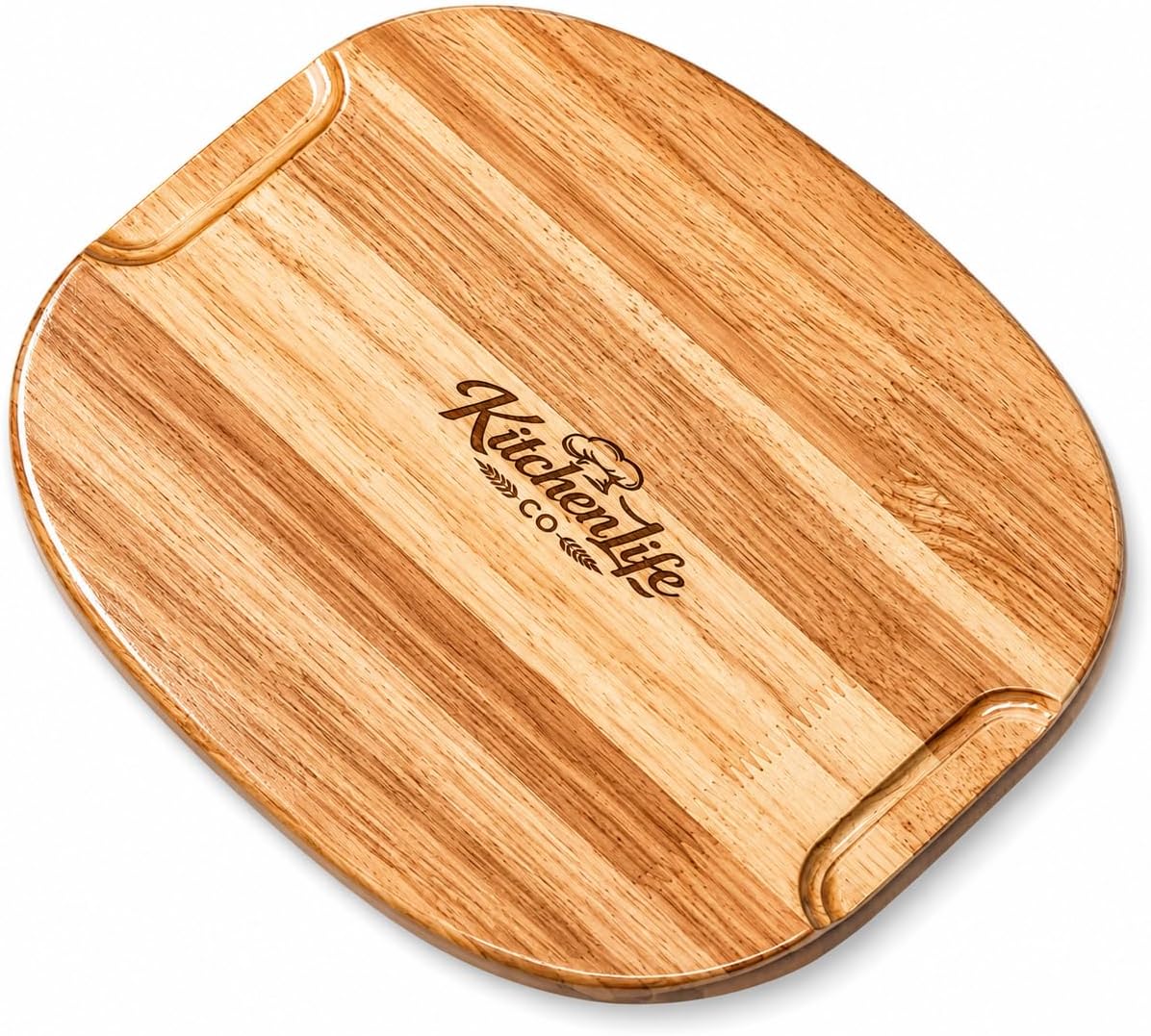 8.5" Personal Sized Pre-Seasoned Cast Iron Grill Pan with Heat-Resistant Oak Wood Base, Square Stovetop Pan with Dual Handles & Pour Spouts, Oven & BBQ Ready, Lasts Decades