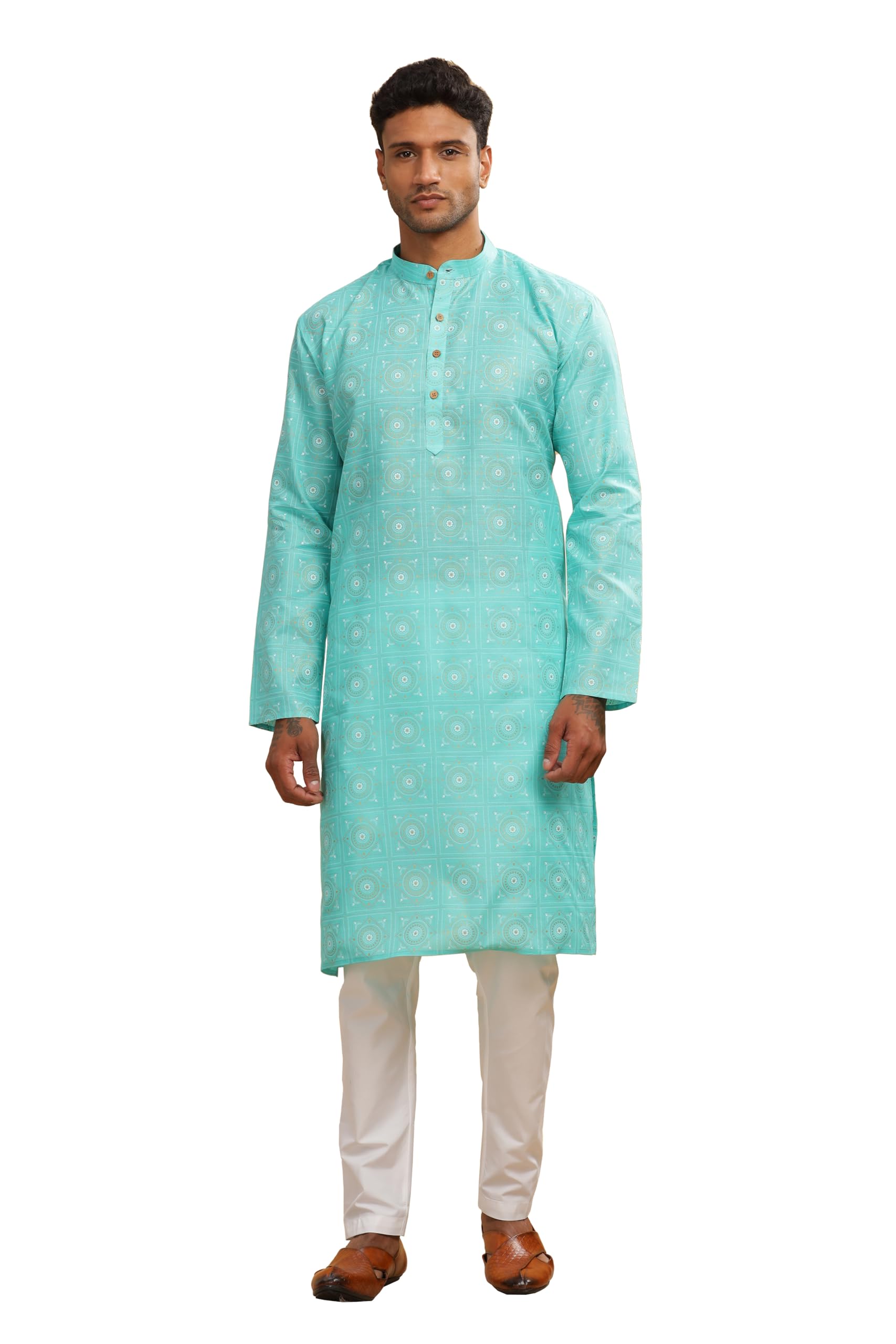 Be Active Men's Traditional Printed Full Sleeves Kurta || Cotton Kurta For Men || Men Kurta For Wedding || Kurta For Men (C-Rf0063 Kr 2 M)