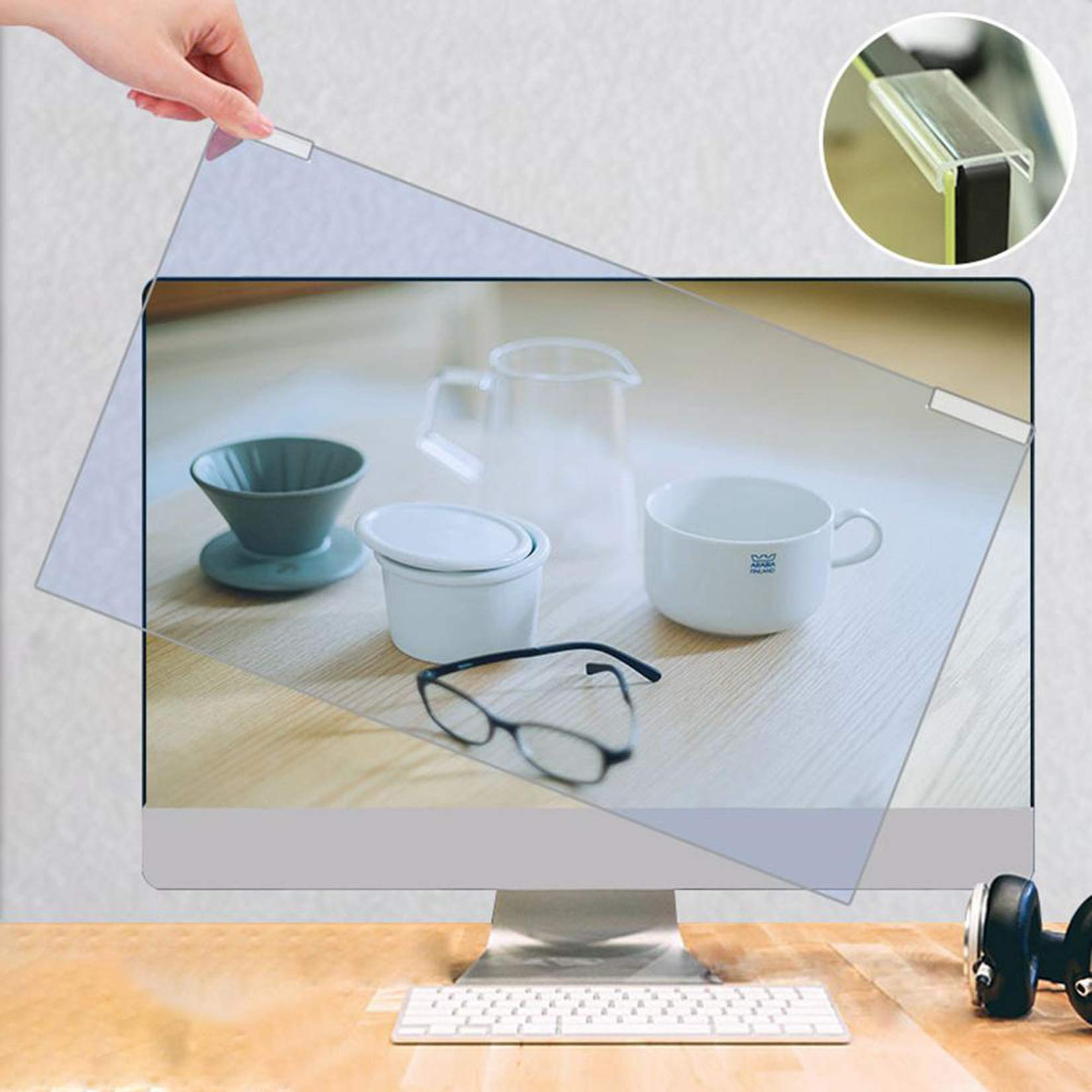 Protector de pantalla anti luz azul para computadora de 27 pulgadas Aliviar la fatiga ocular Panel protector de pantalla acrílico para monitor de computadora de escritorio de 28 ",27" 620*370
