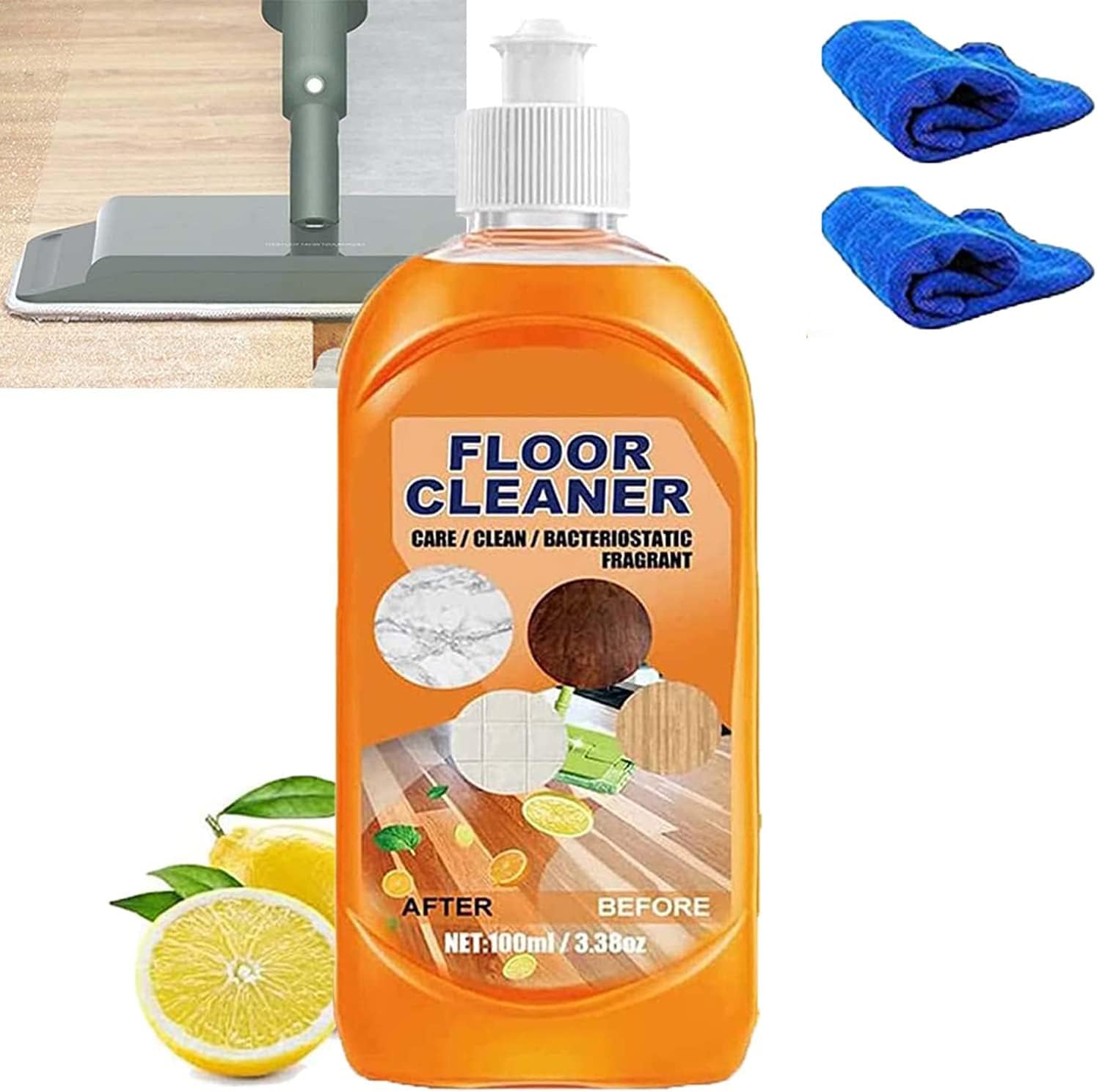 Honifee Floor Cleaner Solution, NML Floor Cleaner, VML Powerful Decontamination Floor Cleaner, Wood Floor Cleaner and Polish, All-Purpose Wood Tile Marble Ceramic Floor Cleaner (1 PCS)