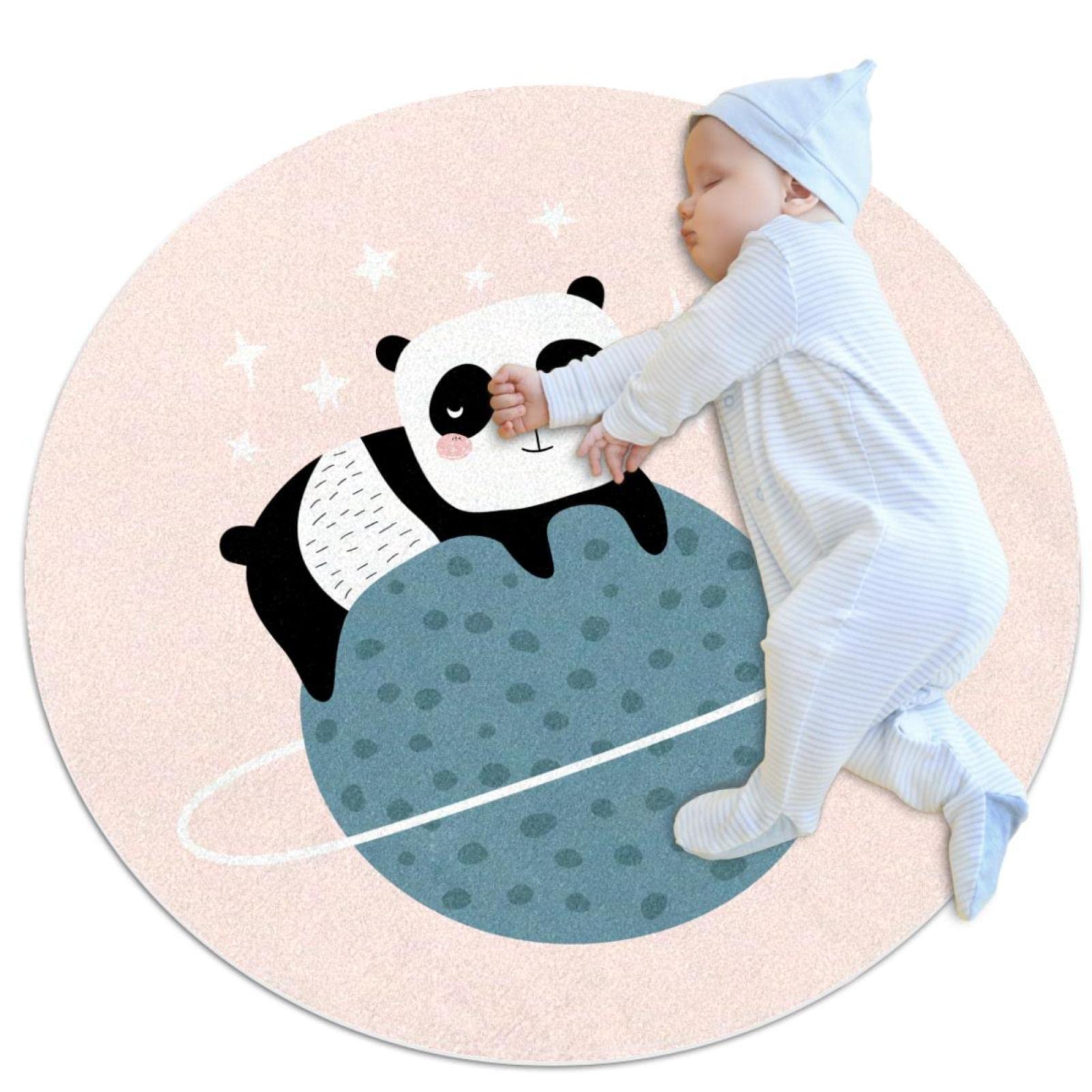 Tapis de sol circulaire antidérapant panda pour éviter les glissades