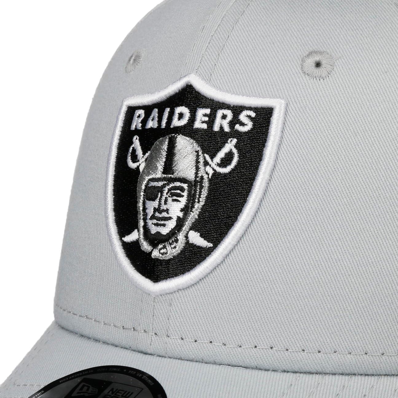 New Era Gorra 9Forty Side Patch RaidersEra Hombre - Curved Brim Cap de Beisbol NFL Hebilla Metal, con Visera Verano/Invierno Primavera Verano Otoño Invierno