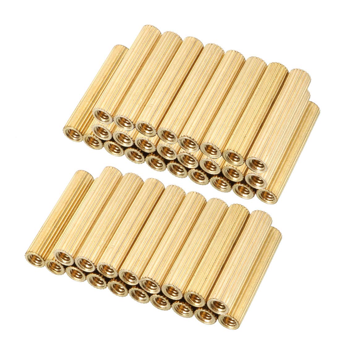 uxcell 50pcs Brass Round Straight PCB Pillar Female Thread Standoff Spacer M2x3x15mm-image-37