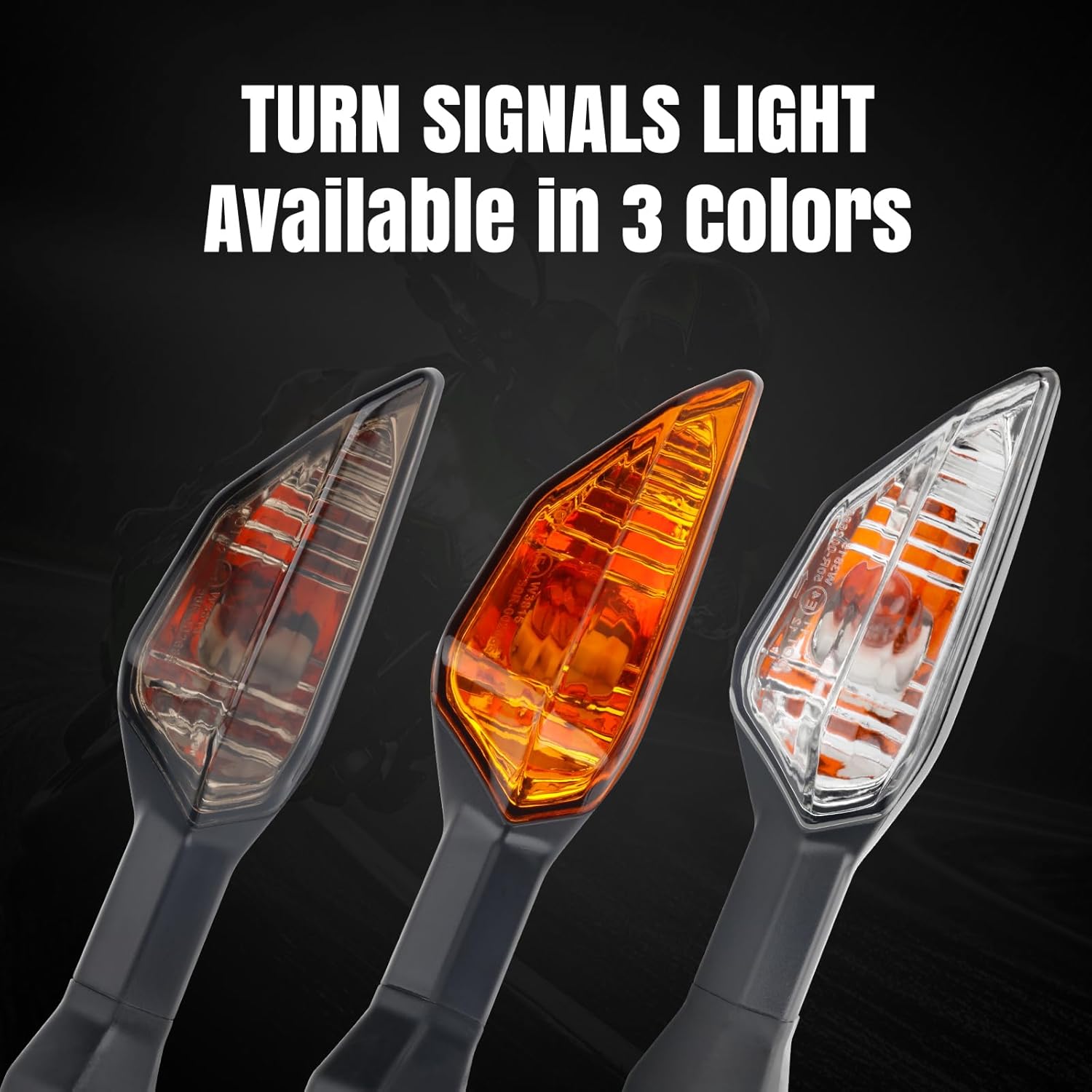 LKV Motorcycle Turn Signals Indicator Light Compatible with KAWASAKI NINJA 300 400 650 Z900 Z250SL ZRX1200 ER-6N ZX-6R Z 1000SX Waterproof Front/Rear Blinker Lamp (Smoke Shell)