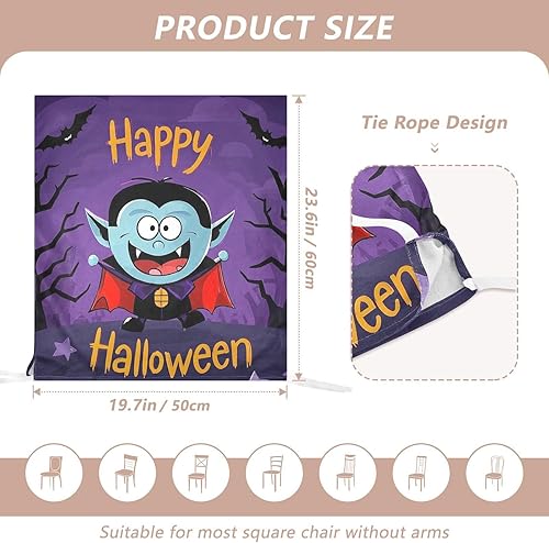 Miniatura 3 de Juego de 6 fundas decorativas para sillas de banquetes de boda, diseño de vampiro, diseño de caricaturas, diseño de vampiro