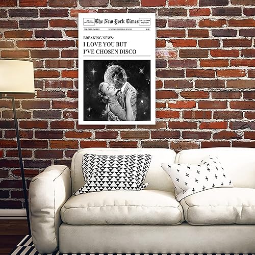 Miniatura 4 de SKINGE Pósteres vintage de discoteca para habitación, lienzo estético en blanco y negro, arte de pared, citas de humor, impresión retro de moda para