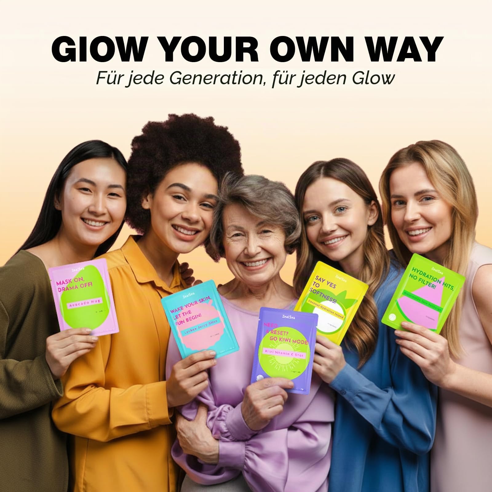 ZealSea EWG Tuchmasken-Pflegeset, 21er-Pack, Spa-Party-Geschenk für Teenies
