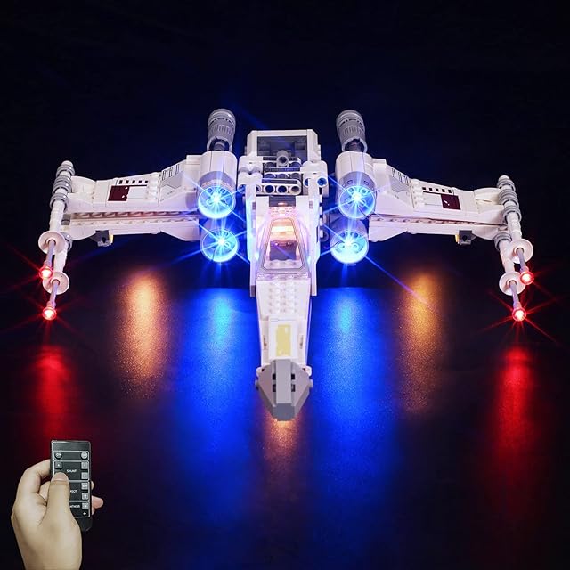 cooldac LED Light Kit for Lego 75301 Star Wars Luke Skywalker's X-Wing Fighter, Remote Control Version USB Connecting Lighting Set Compatible with Lego 75301 (Lights Only, No Lego Models)
