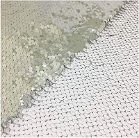 Vista 14 de LQIAO - Tela de lentejuelas de The Yard Reversible Auqa a Gold - Tela abatible de malla de sirena con purpurina de lino para vestido de boda, mesa