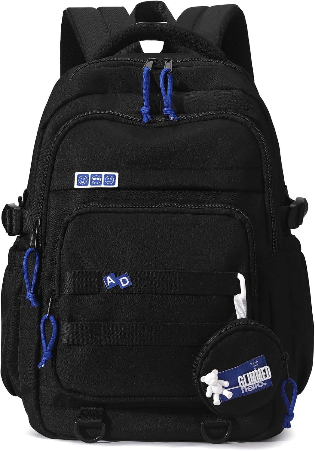 Kids Backpack for Girls - Aesthetic School Backpack for Teens & Elementary Students - Black Bookbag