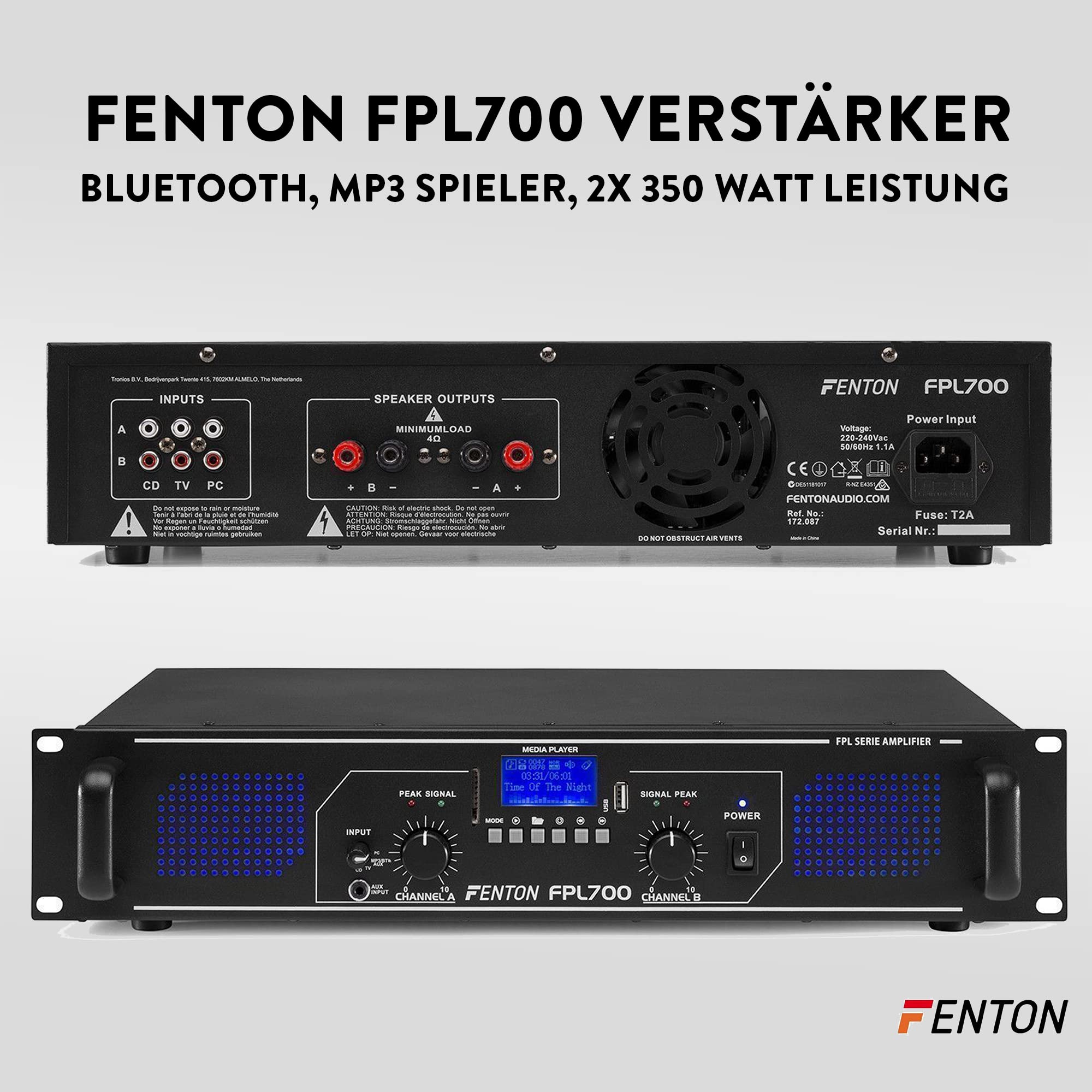 MAX12 - DJ Starter Kit - DJ Boxen Set 1400 Watt inklusive Verstärker mit Bluetooth, MP3, USB, MAX12 Bundle 2 Lautsprecher mit Verstärker, PA-Anlage Komplett Set