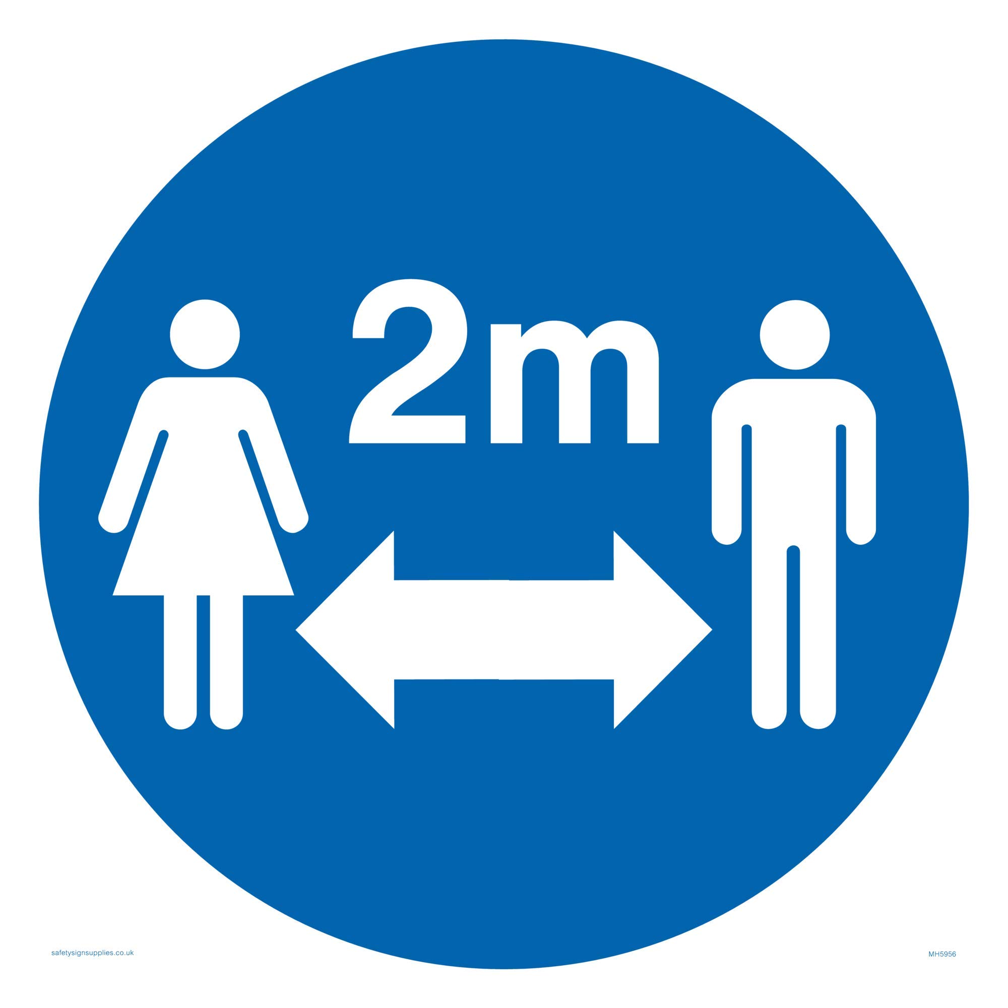 Viking Signs Social distance symbol sign - Plastic Semi-rigid 1mm