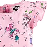 Vista 5 de DreamWorks Trolls Poppy - Mameluco sin mangas de felpa francesa para niñas pequeñas