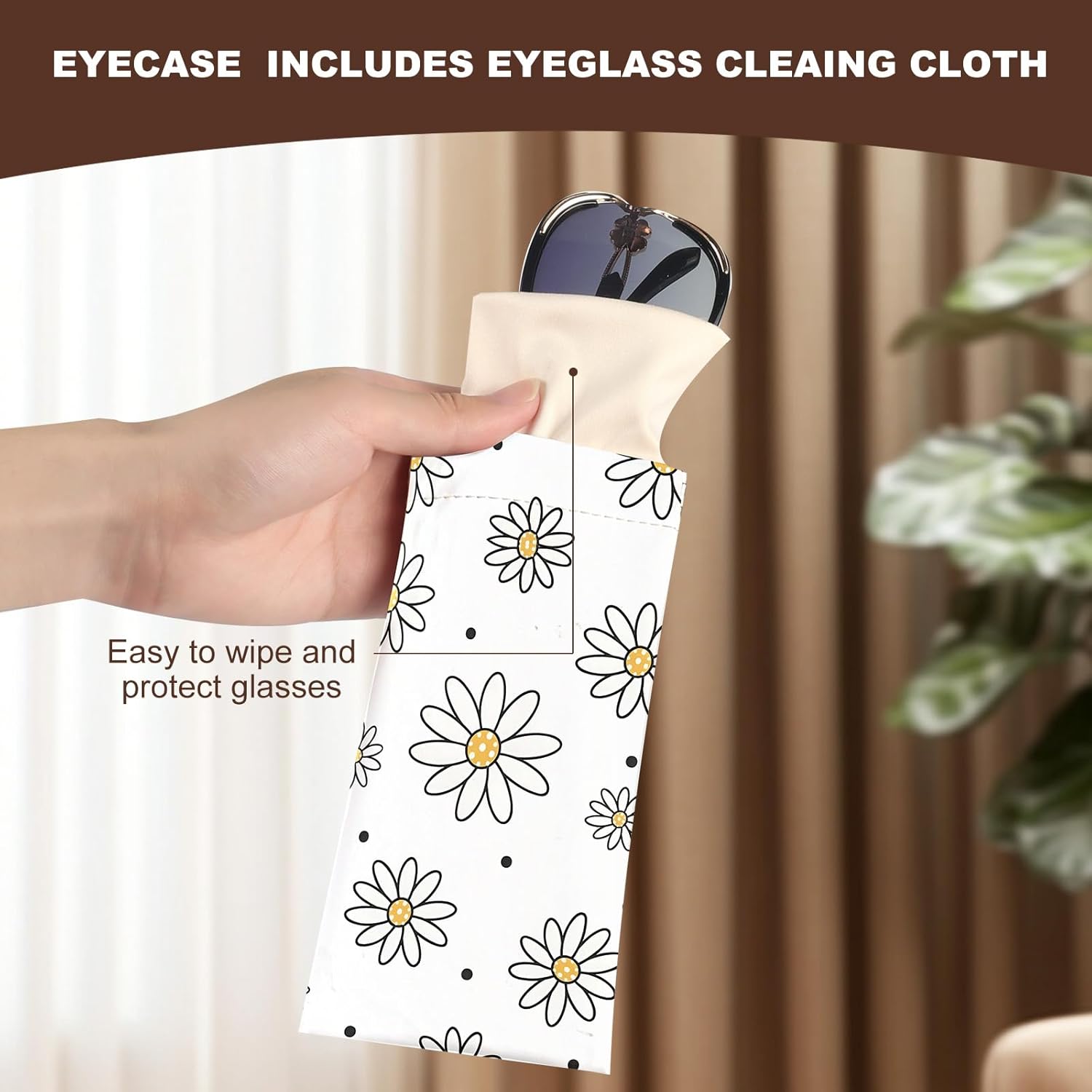 2Pcs Sunglass Eyeglass Glasses Case Soft PU Leather with Cleaning Cloth Portable Glasses Pouch Bag for Men Women - Image 6