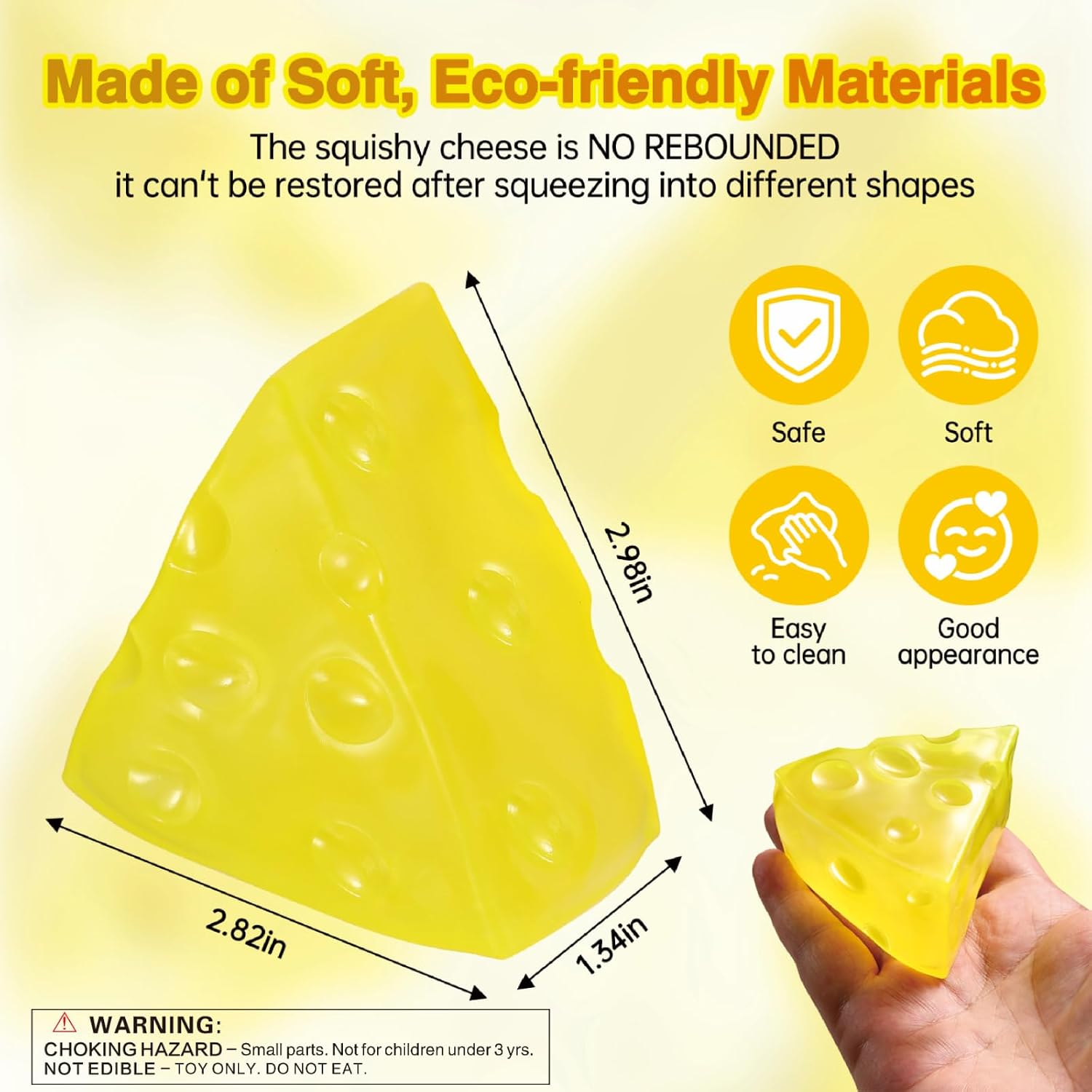Coconut Oil Squishy, Cheese Squishy, Shapeable Stress Relief Toys